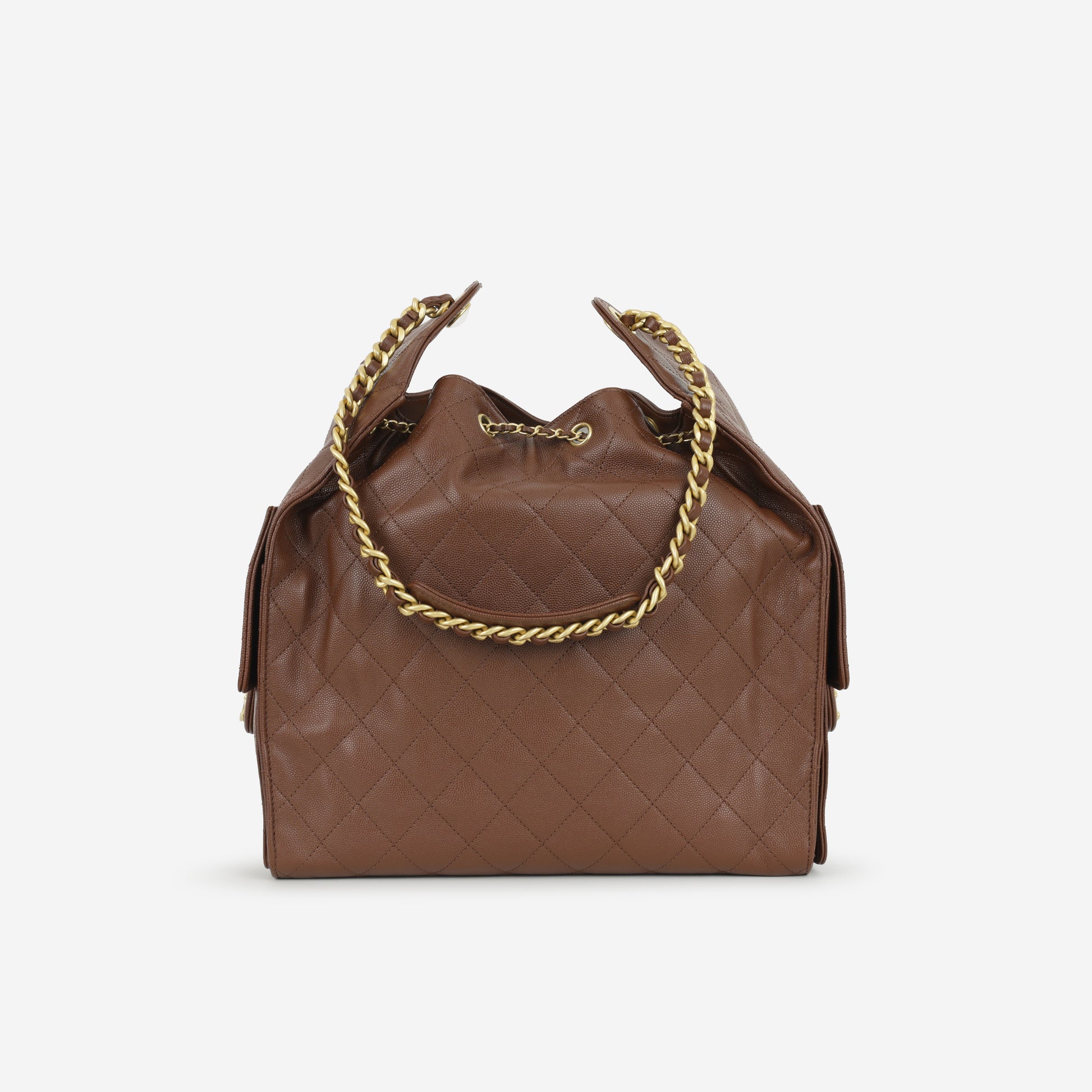 Chanel Medium 25 Hobo Bag - Brown Caviar | Aged Gold Hardware - Bagista