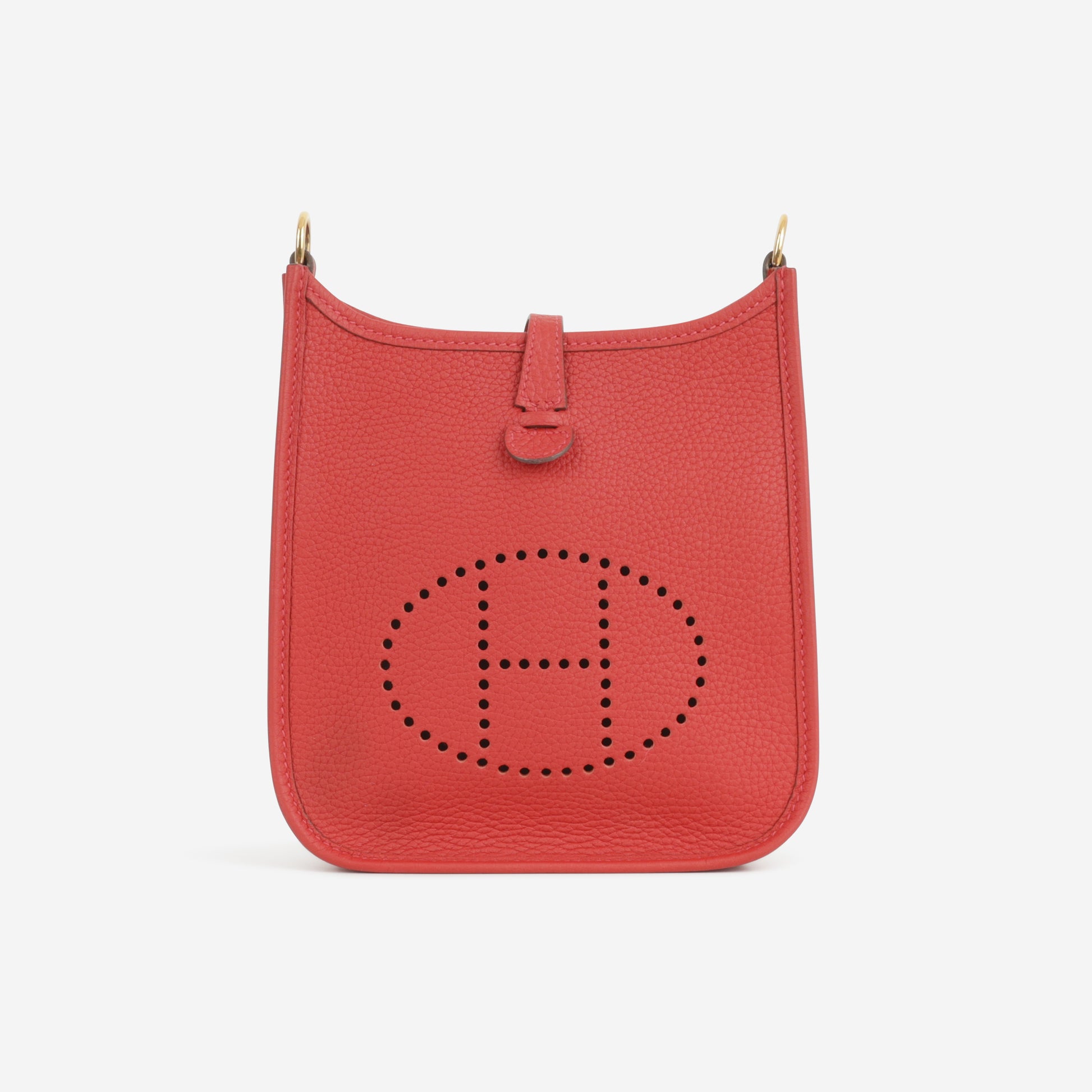 Hermès Mini Evelyne 16 - Vermillion / Rouge Vif Clemence | Gold Hardware - Bagista
