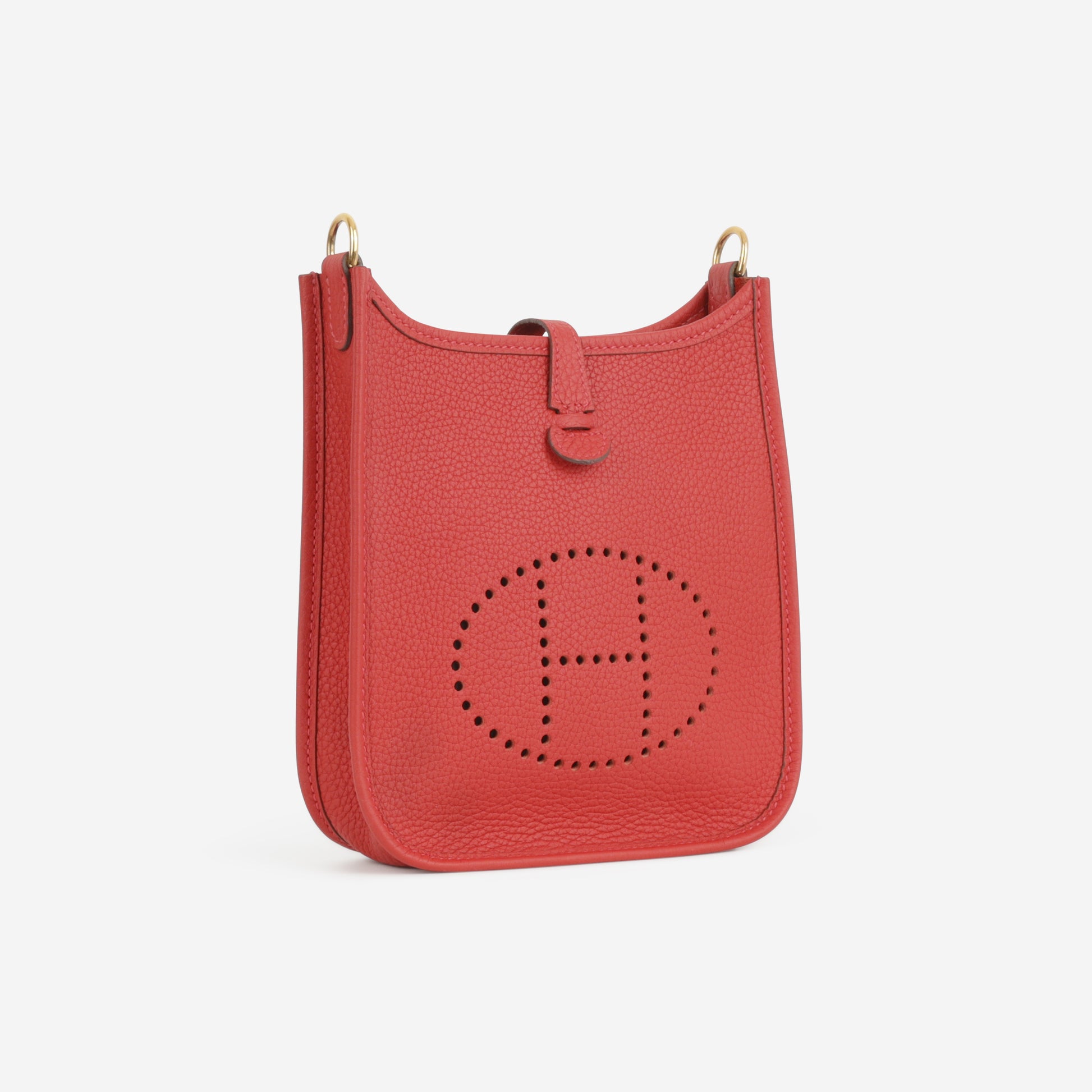 Hermès Mini Evelyne 16 - Vermillion / Rouge Vif Clemence | Gold Hardware - Bagista