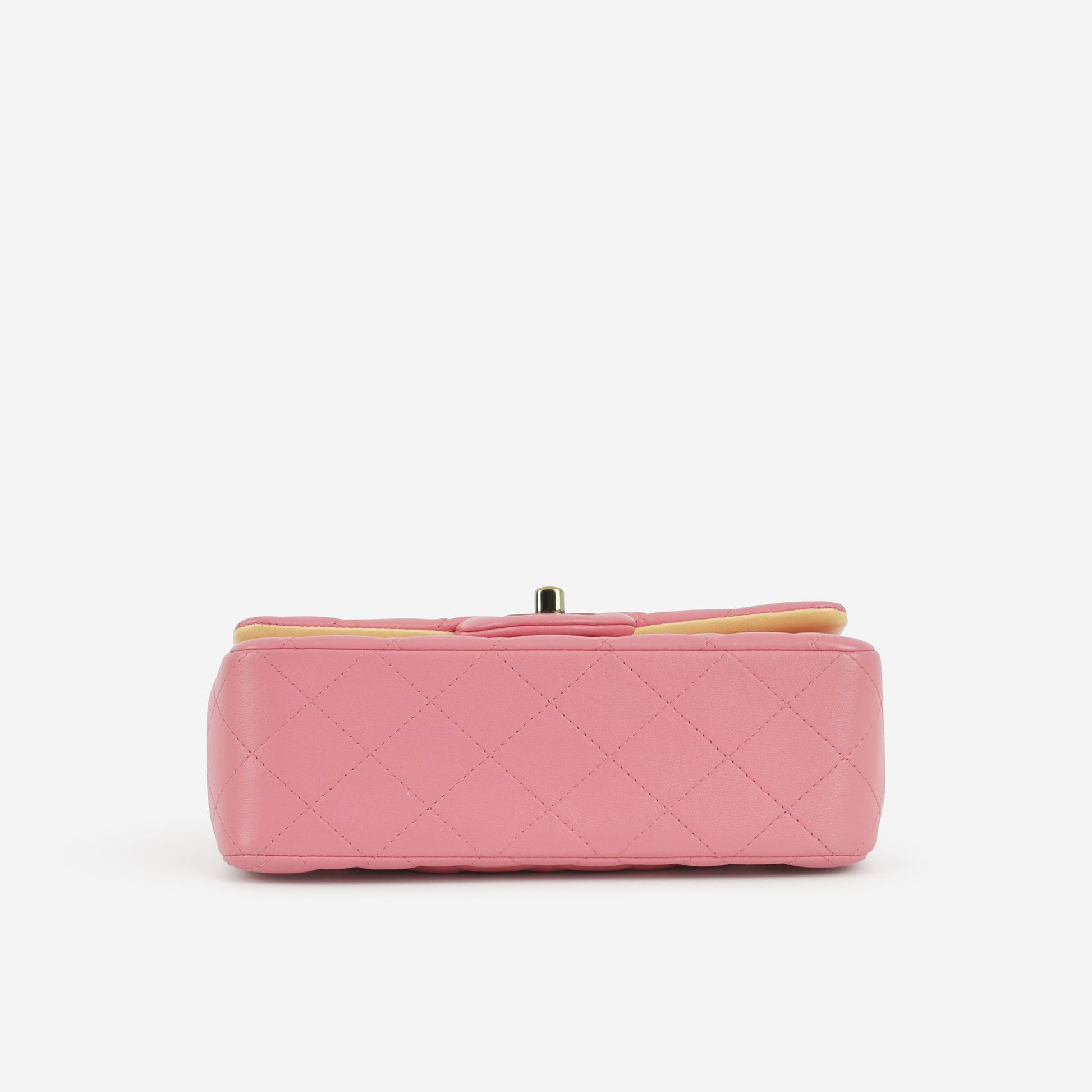 Chanel Mini Flap Rectangular - Pink / Yellow Lambskin | Rainbow Hardware - Bagista