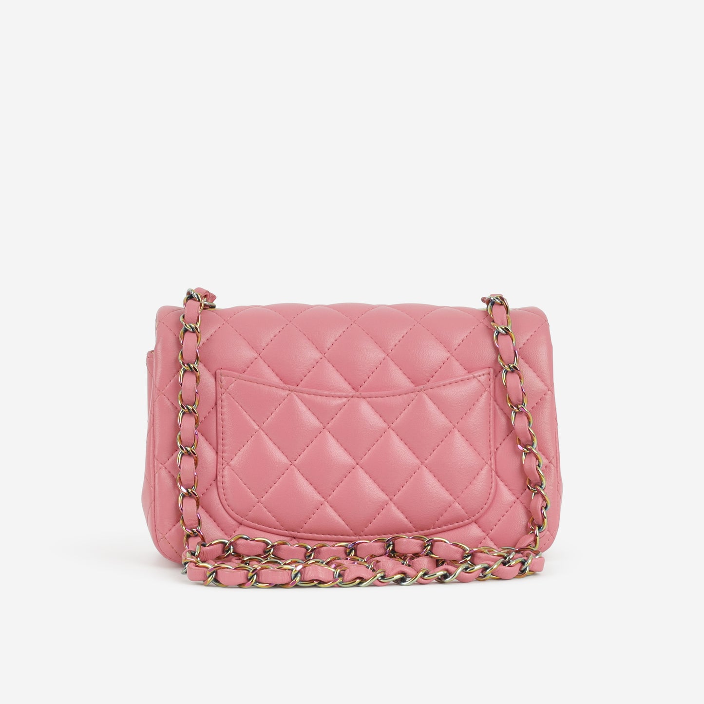 Chanel Mini Flap Rectangular - Pink / Yellow Lambskin | Rainbow Hardware - Bagista
