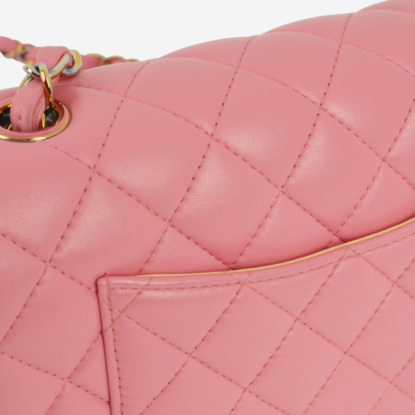 Chanel Mini Flap Rectangular - Pink / Yellow Lambskin | Rainbow Hardware - Bagista