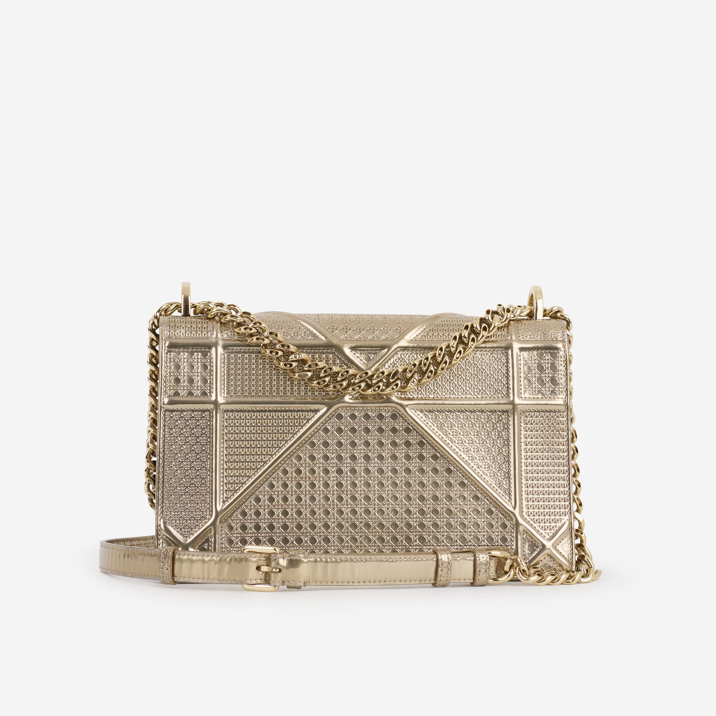 Dior Medium Diorama - Gold Metallic Micro Cannage | Champagne Gold Hardware