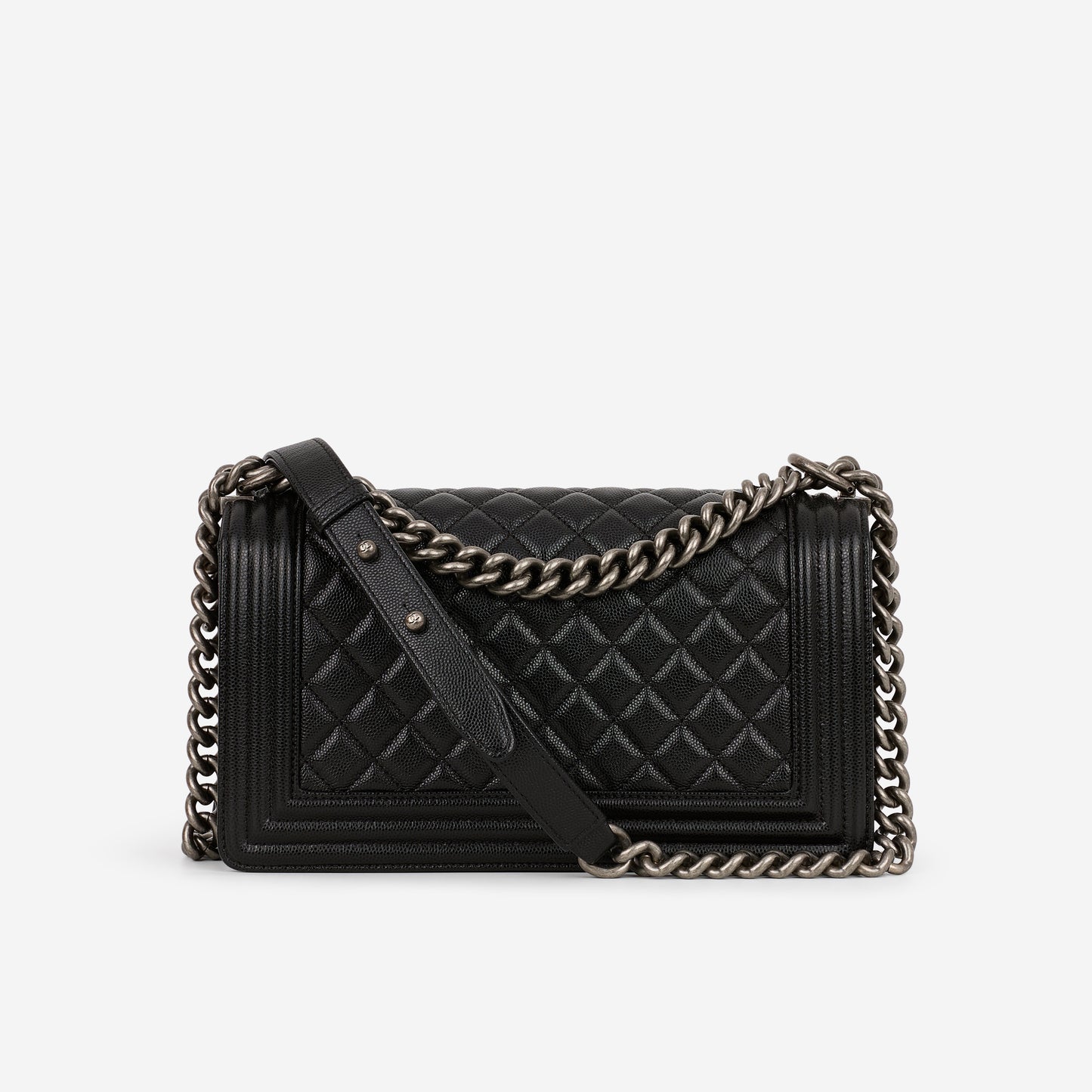 Chanel Old Medium Boy Bag - Black Caviar | Ruthenium Hardware - Bagista