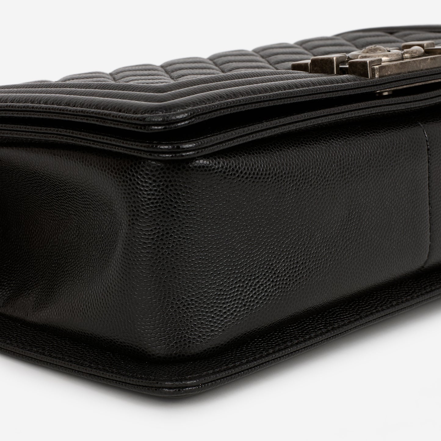 Chanel Old Medium Boy Bag - Black Caviar | Ruthenium Hardware - Bagista