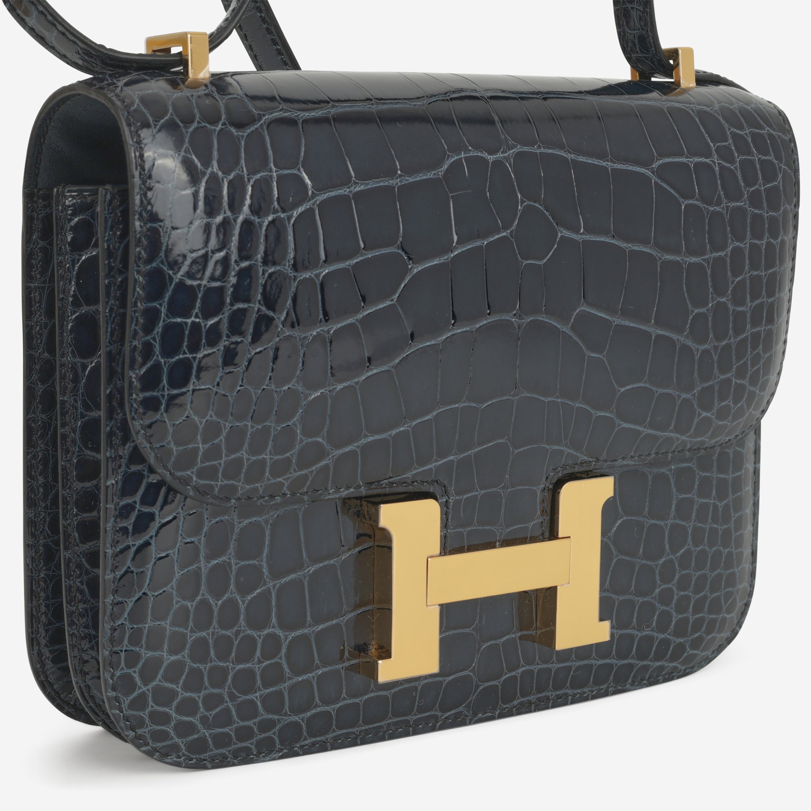 エルメス　HERMES オサジス　36 Hermès Constance 18 Vert Rousseau Alligator Lisse Gold Hardware