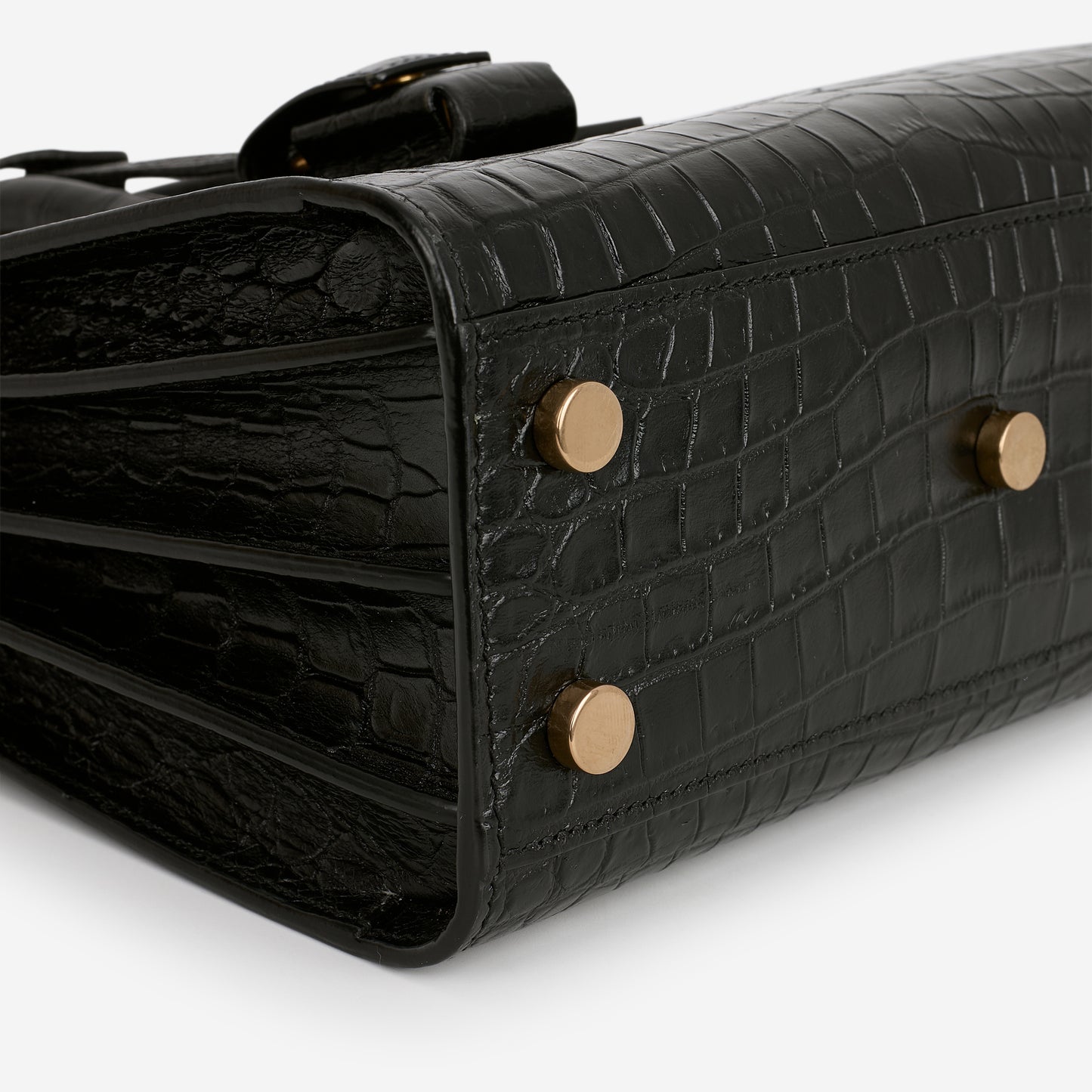 Saint Laurent Nano Sac De Jour - Black Croc Embossed | Gold Hardware - Bagista