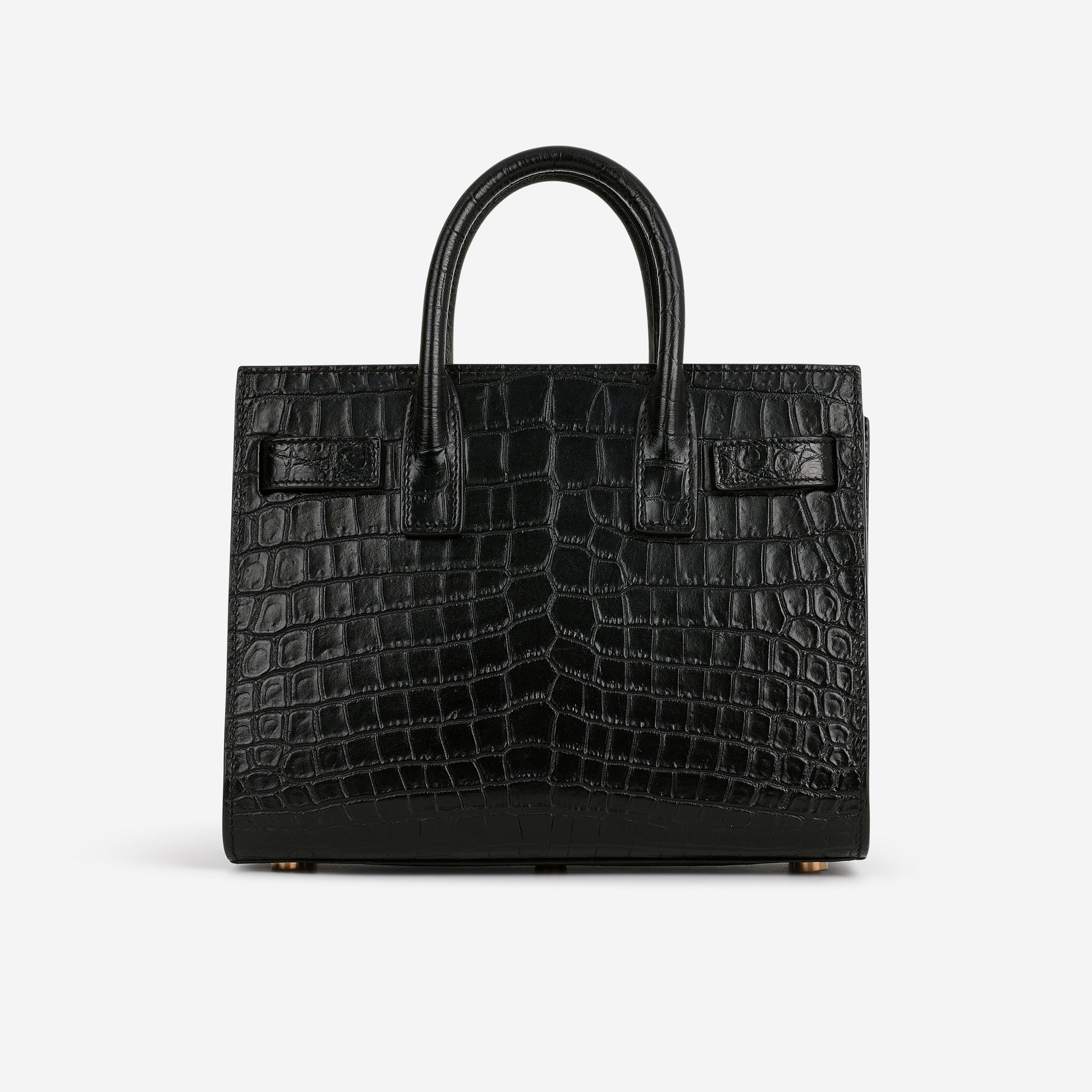 Saint Laurent Nano Sac De Jour - Black Croc Embossed | Gold Hardware - Bagista