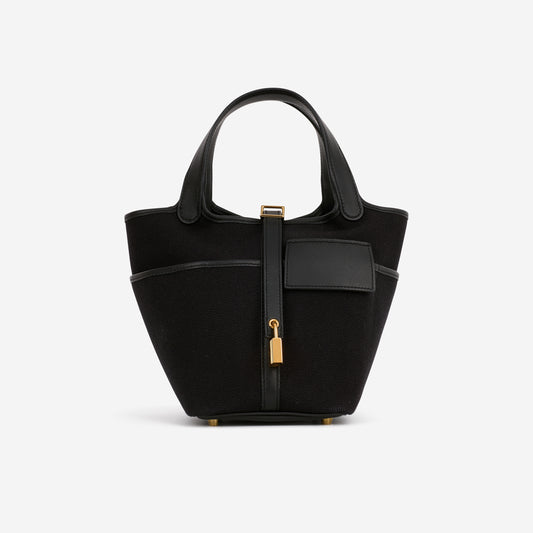 Hermès Picotin 18 Cargo - Noir Canvas / Swift | Gold Hardware - Bagista