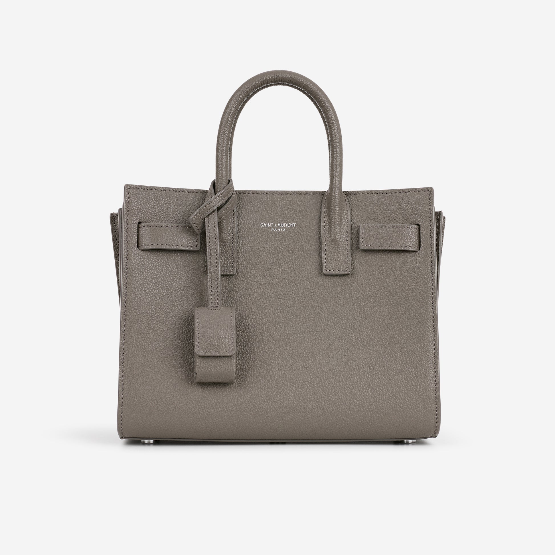 Saint Laurent Nano Sac De Jour - Grey Calfskin | Silver Hardware - Bagista