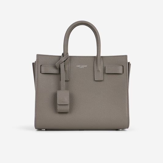 Saint Laurent Nano Sac De Jour - Grey Calfskin | Silver Hardware - Bagista