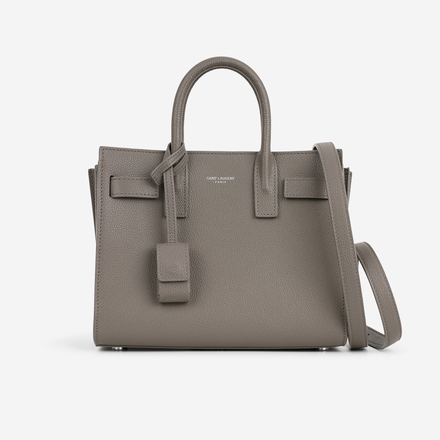 Saint Laurent Nano Sac De Jour - Grey Calfskin | Silver Hardware - Bagista