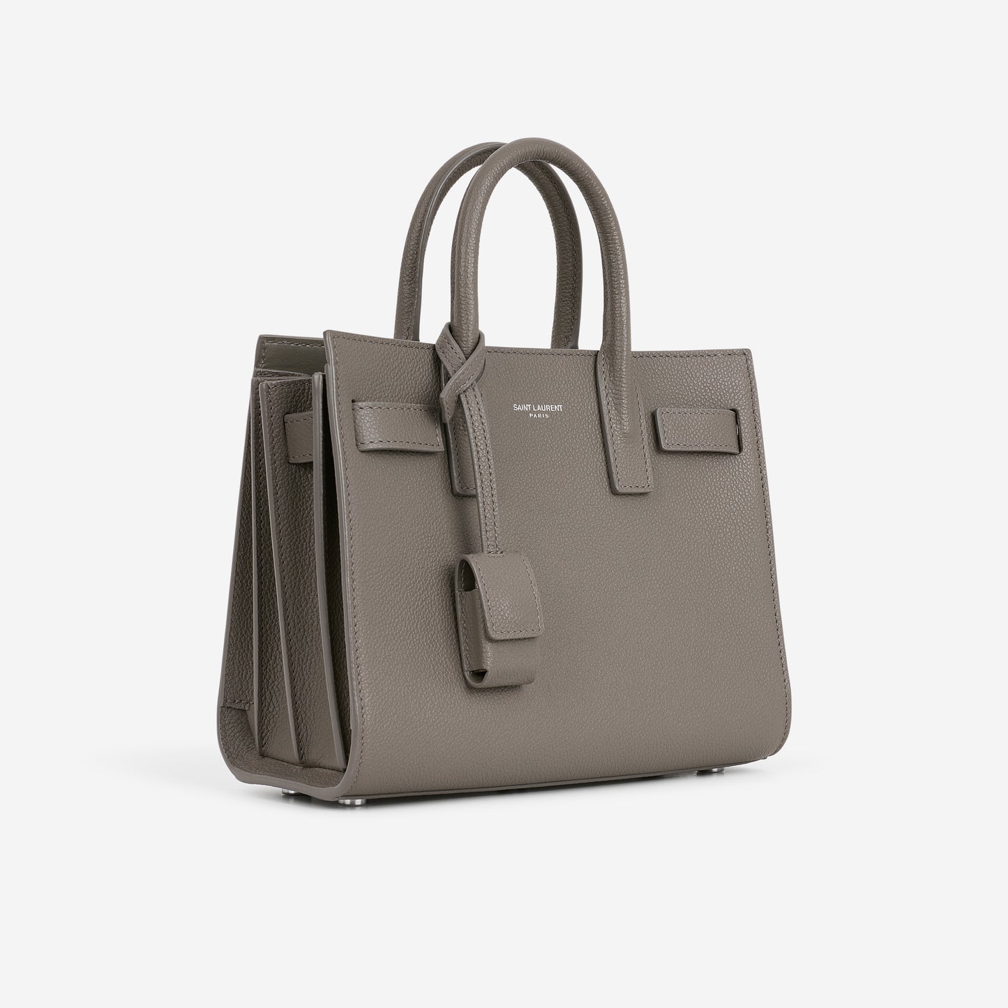 Saint Laurent Nano Sac De Jour - Grey Calfskin | Silver Hardware - Bagista