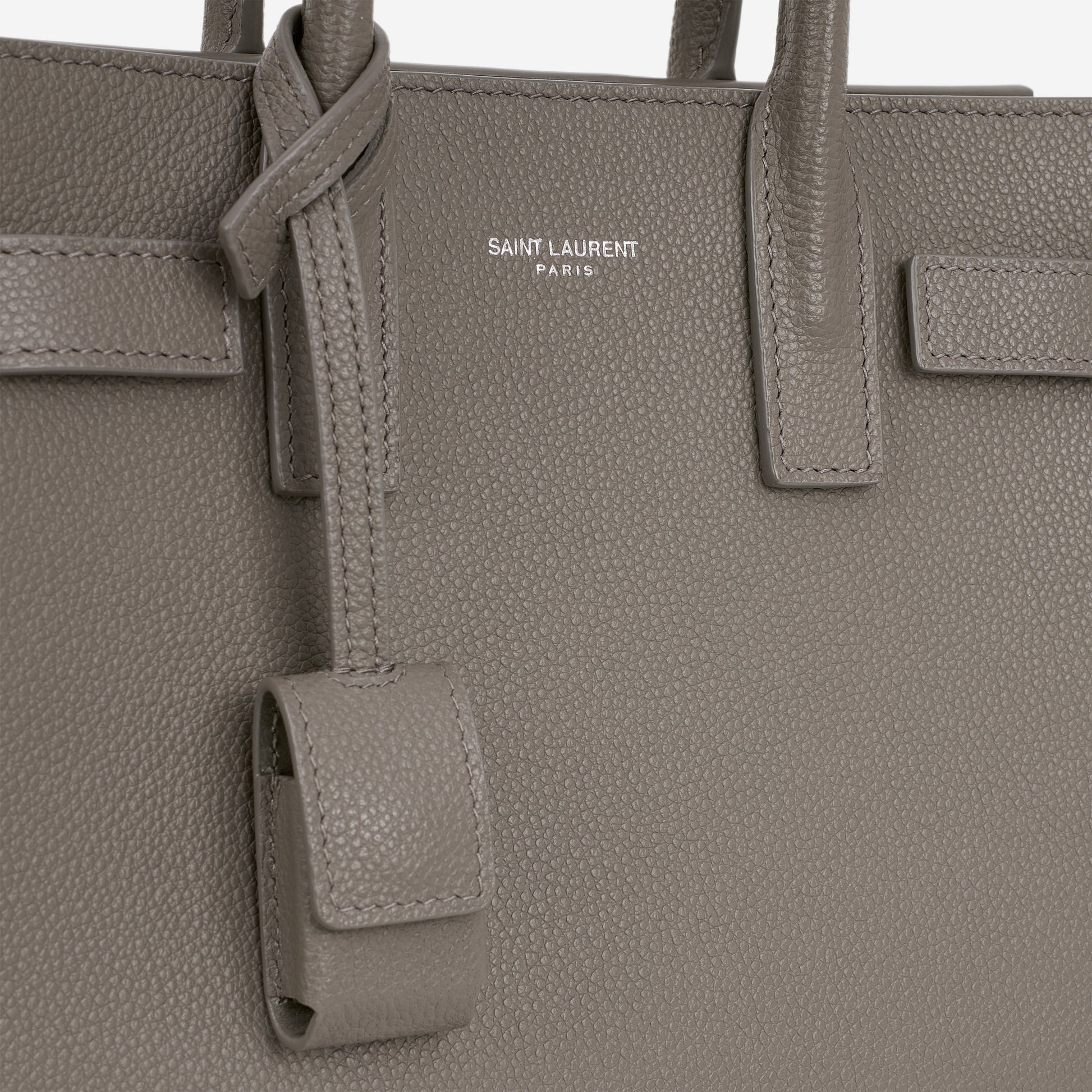 Saint Laurent Nano Sac De Jour - Grey Calfskin | Silver Hardware - Bagista