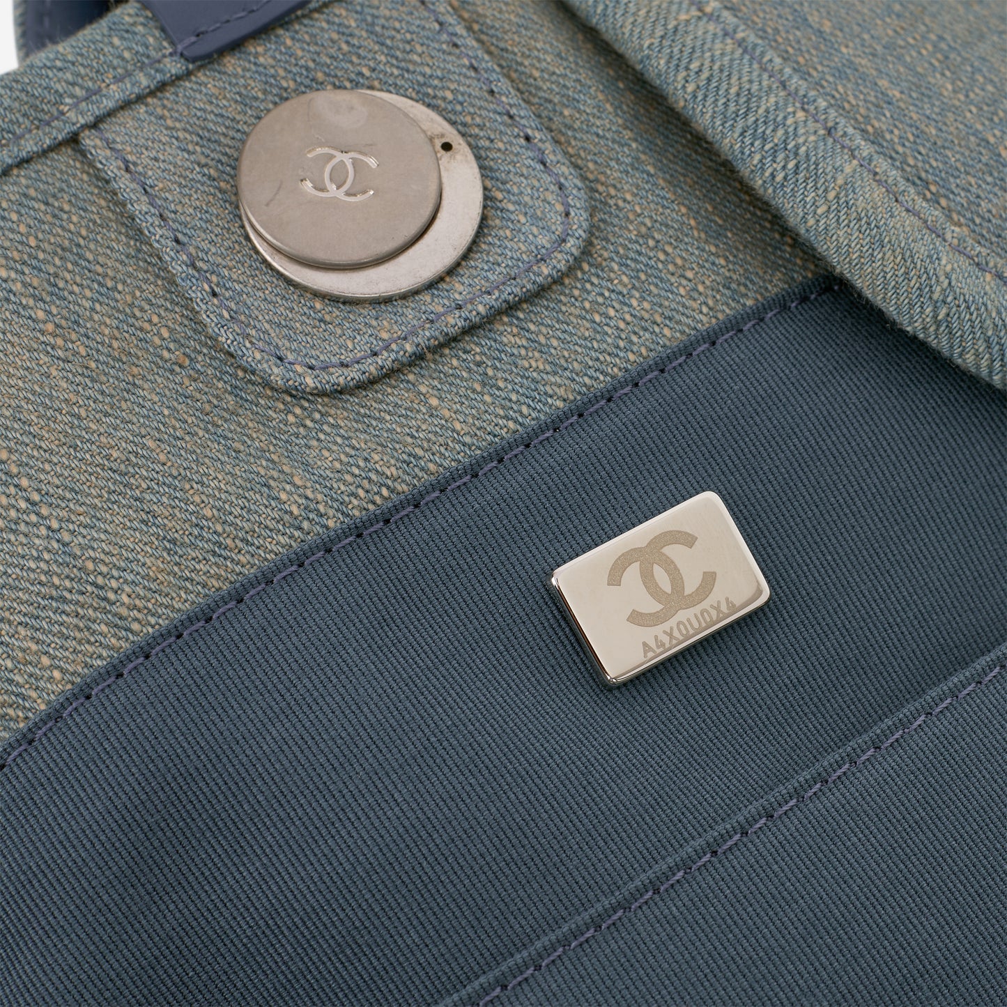 Chanel Large Deauville - Light Washed Denim | Brushed Silver Hardware - Bagista