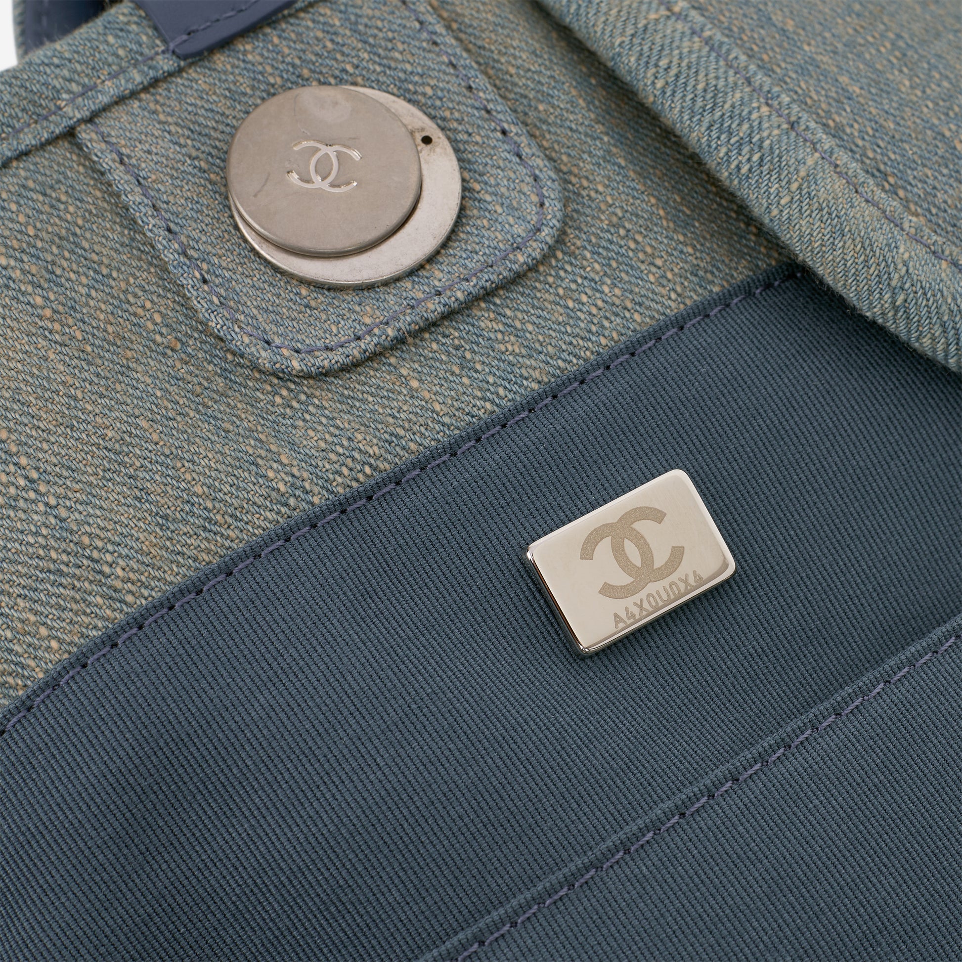 Chanel Large Deauville - Light Washed Denim | Brushed Silver Hardware - Bagista