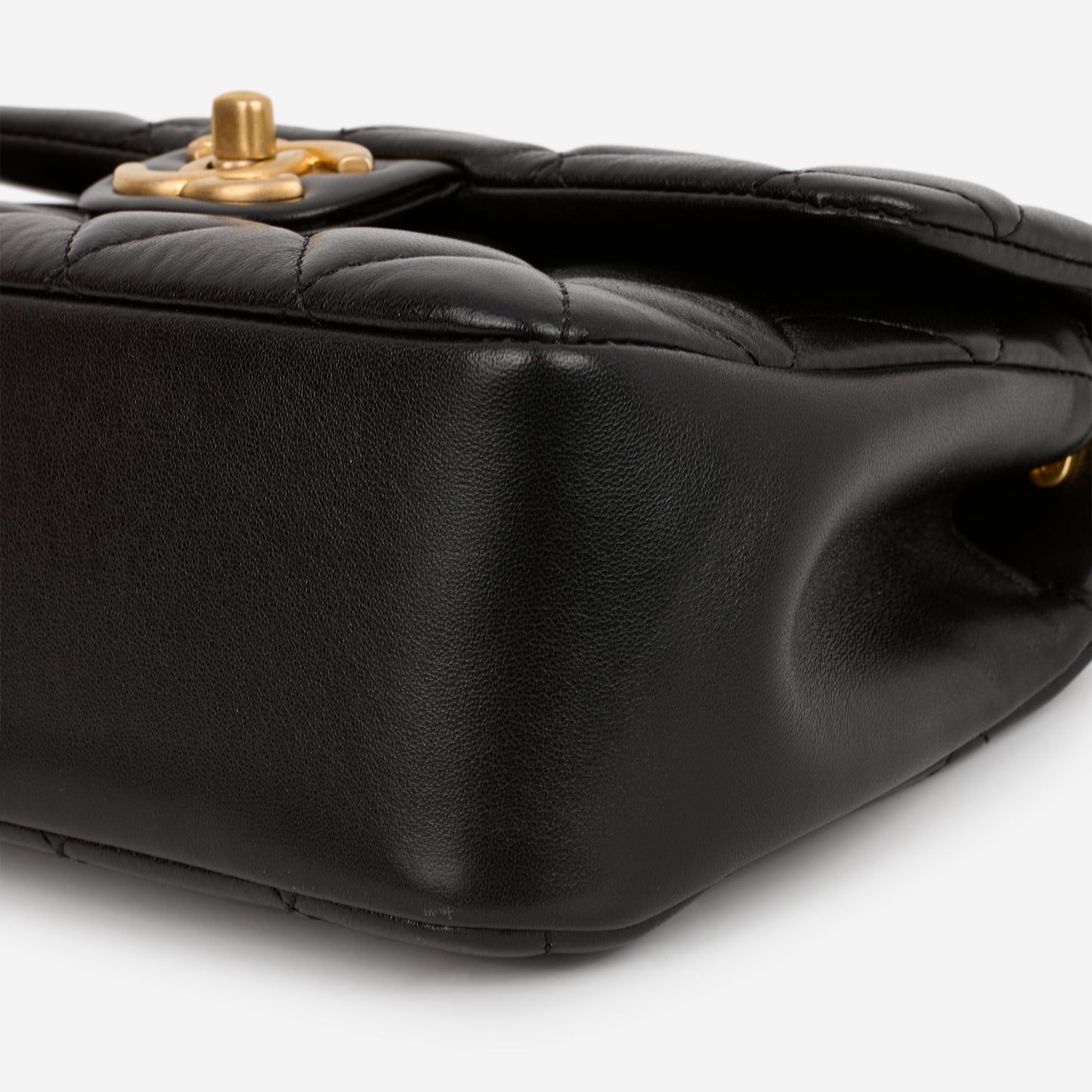 Chanel 24P Pearl Twist Square Flap - Black Lambskin | Gold Hardware - Bagista