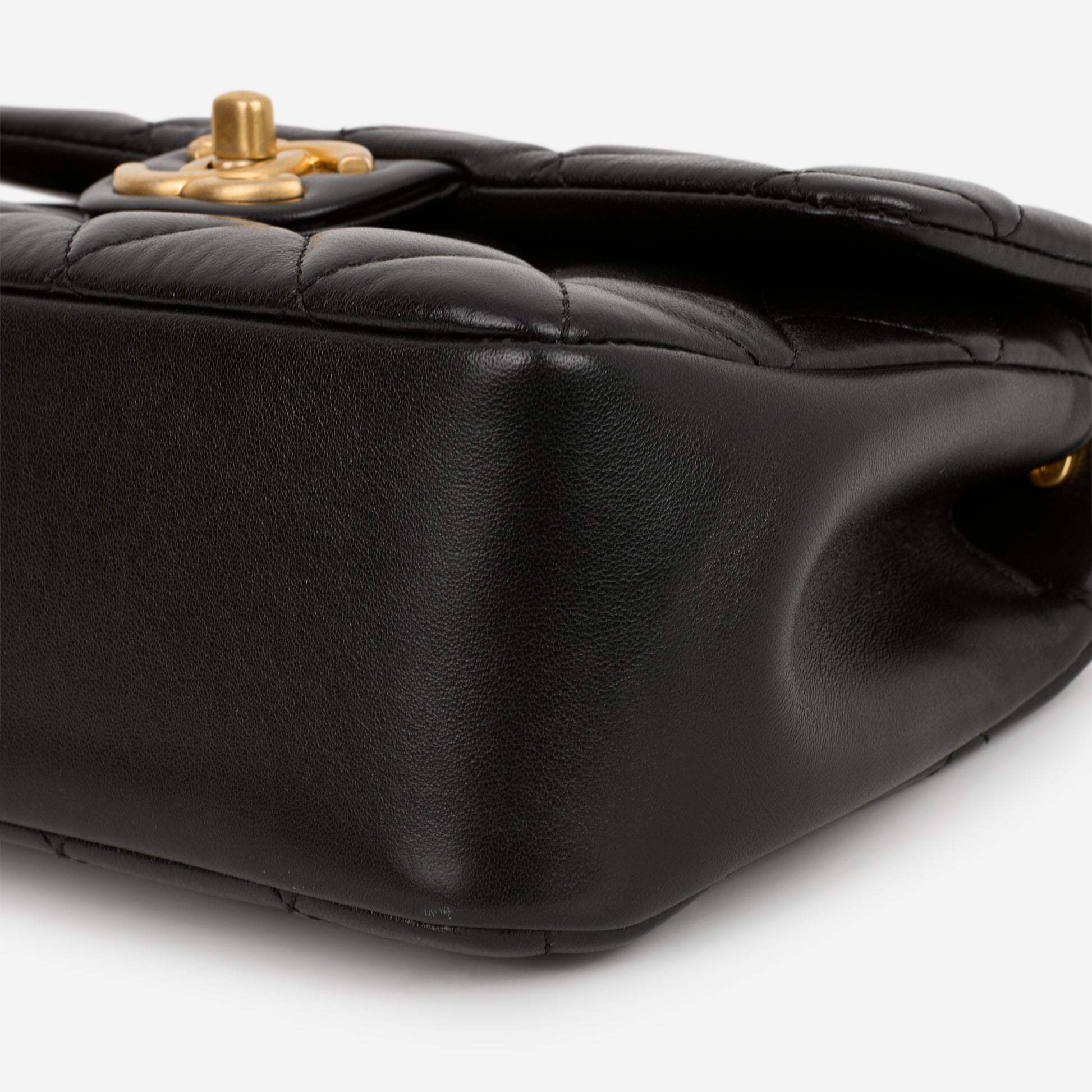 Chanel 24P Pearl Twist Square Flap - Black Lambskin | Gold Hardware - Bagista