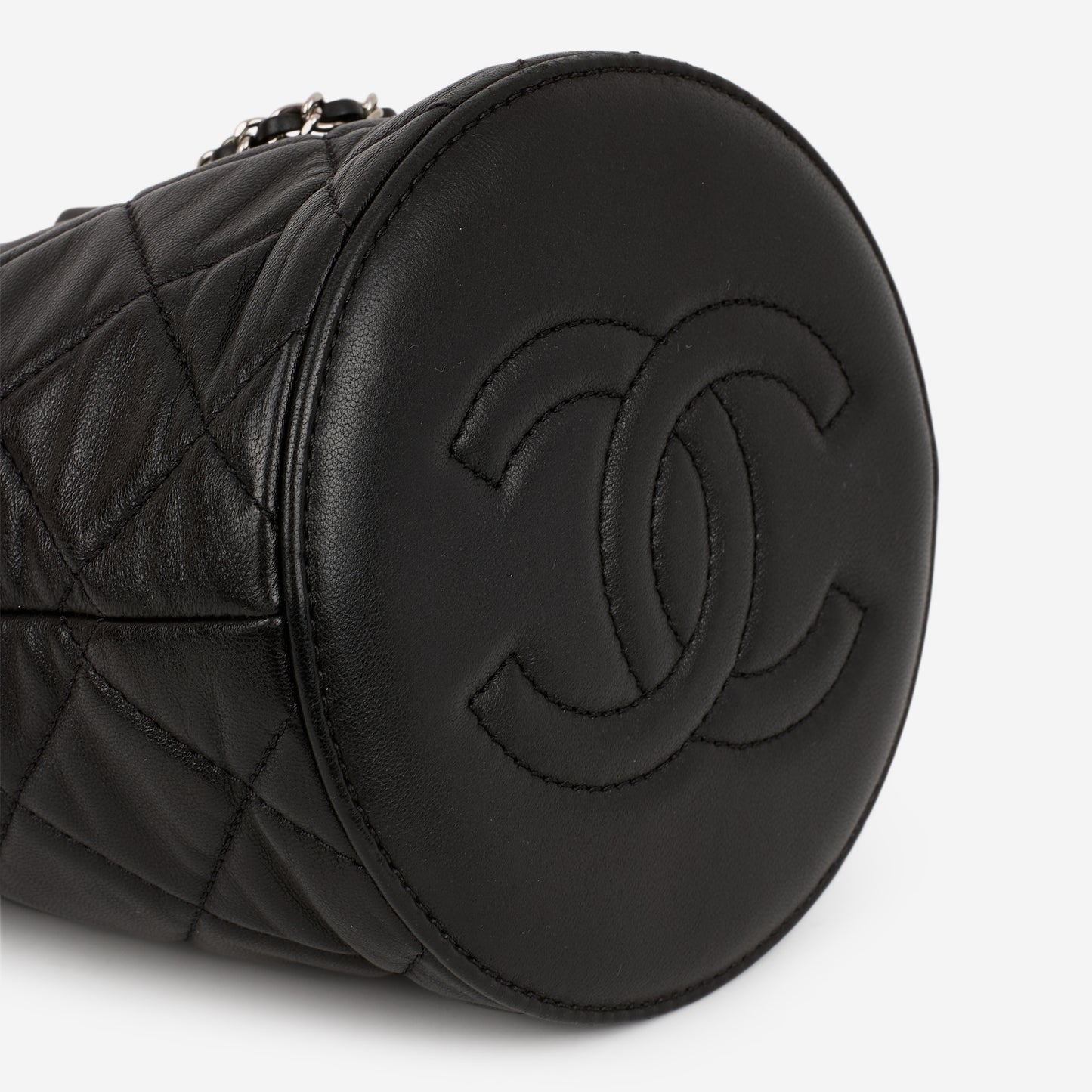 Chanel Rainbow CC Drawstring Bucket Bag - Black Lambskin | Rainbow CC Hardware - Bagista