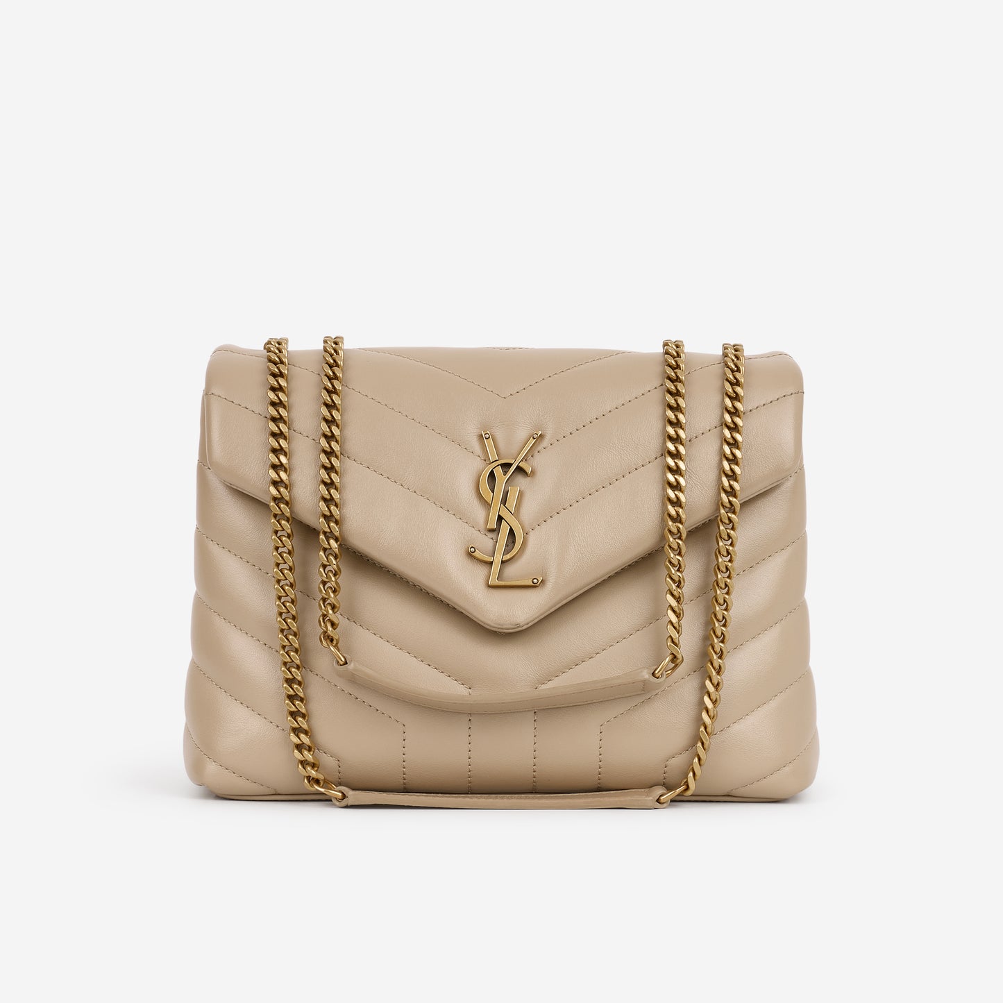 Saint Laurent Small Loulou - Beige Calfskin | Gold Hardware - Bagista