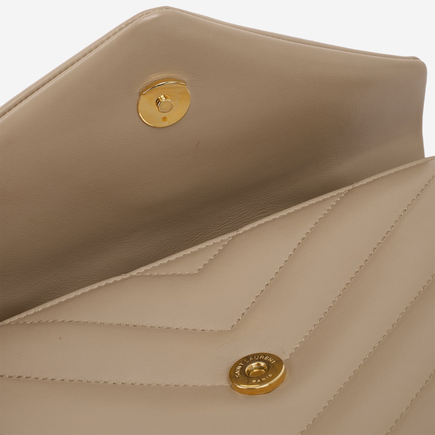 Saint Laurent Small Loulou - Beige Calfskin | Gold Hardware - Bagista