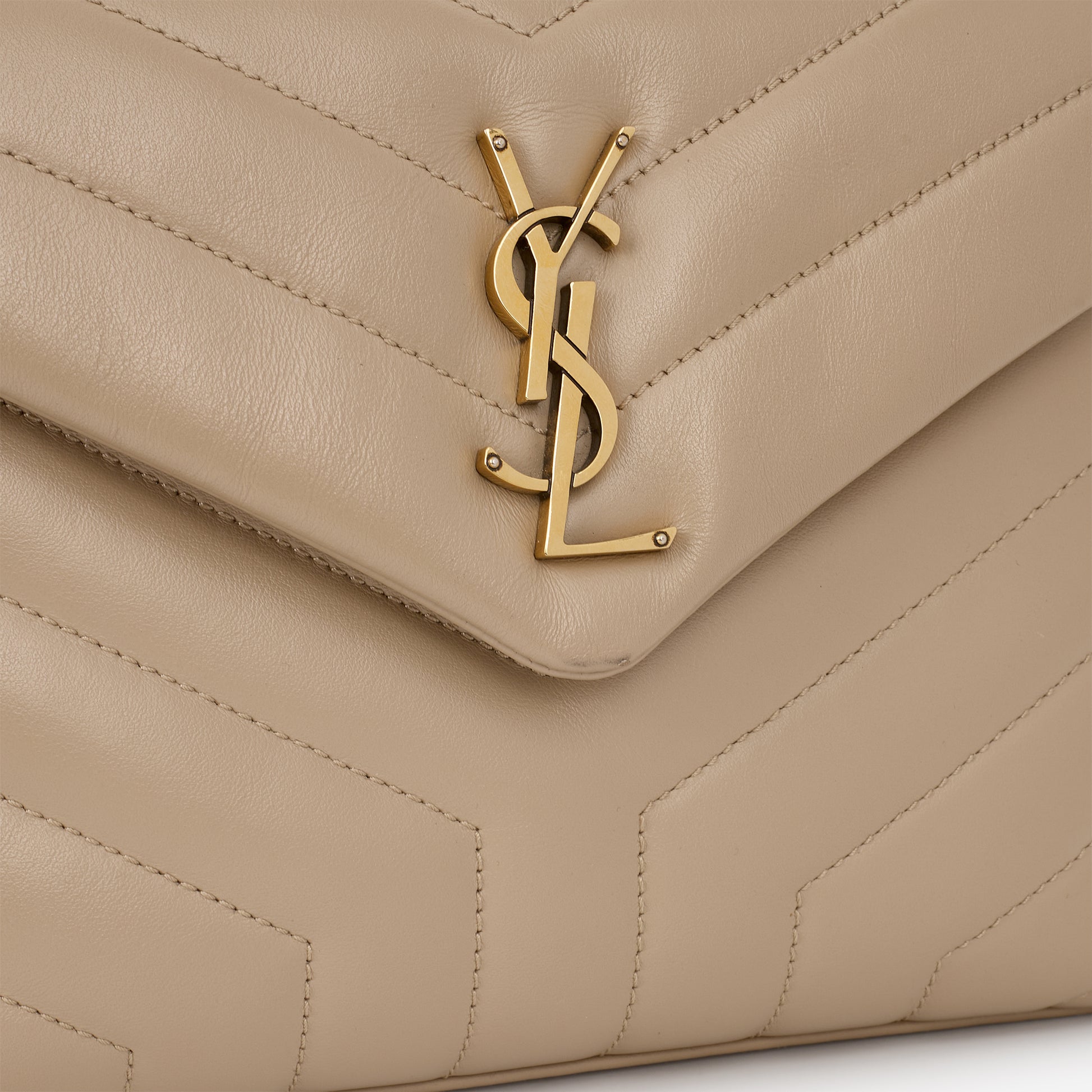 Saint Laurent Small Loulou - Beige Calfskin | Gold Hardware - Bagista