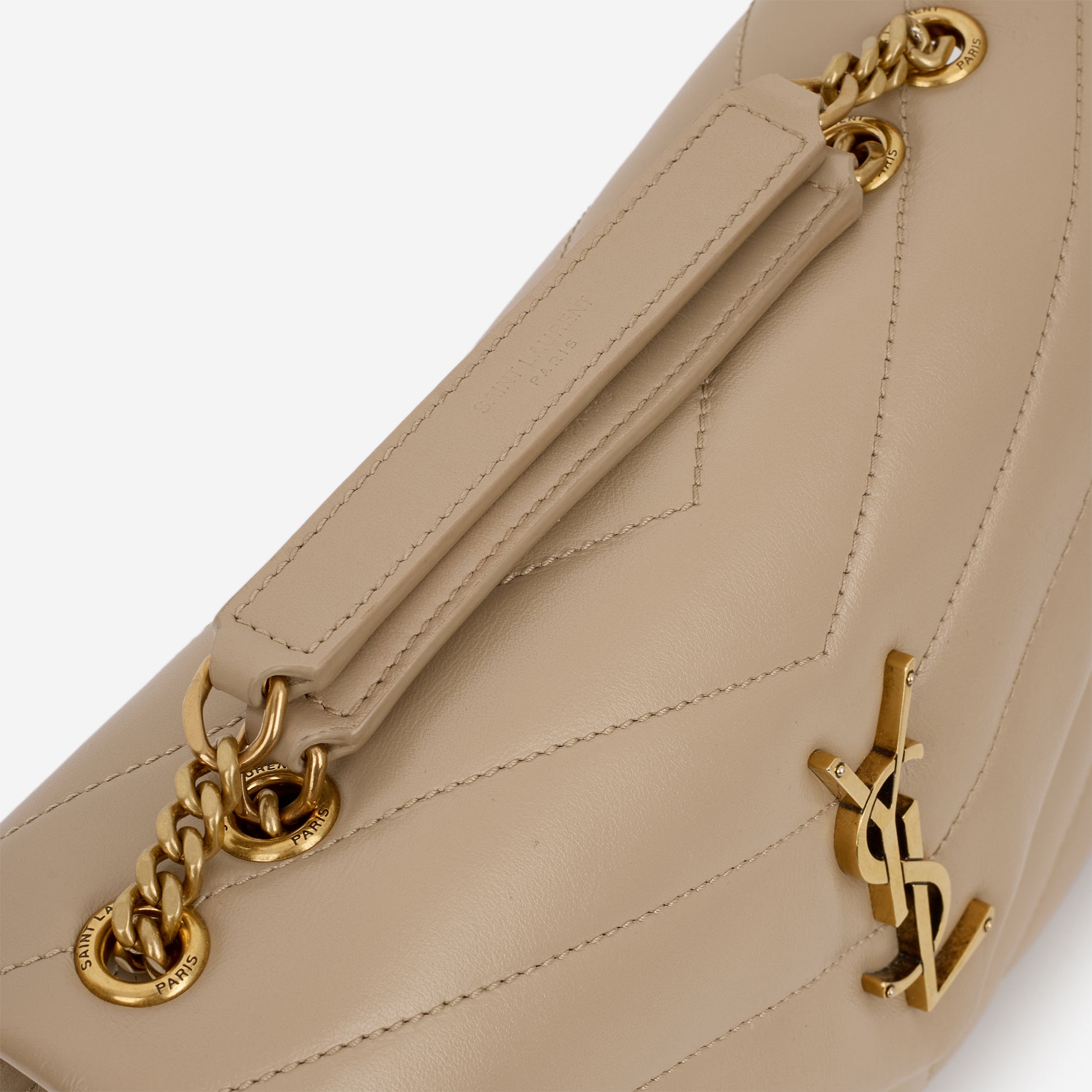 Saint Laurent Small Loulou - Beige Calfskin | Gold Hardware - Bagista