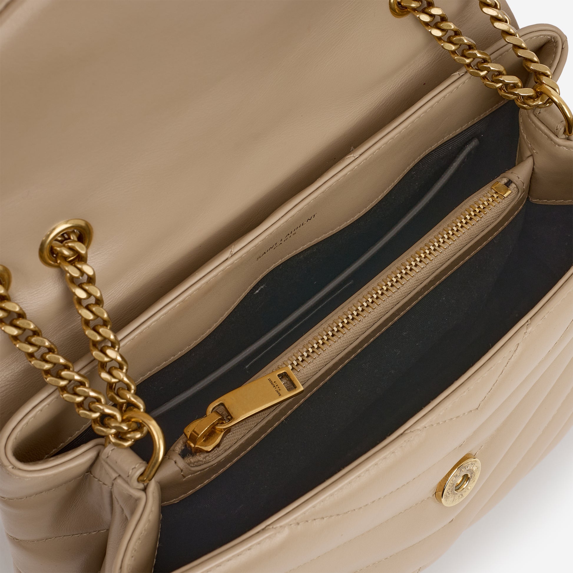 Saint Laurent Small Loulou - Beige Calfskin | Gold Hardware - Bagista