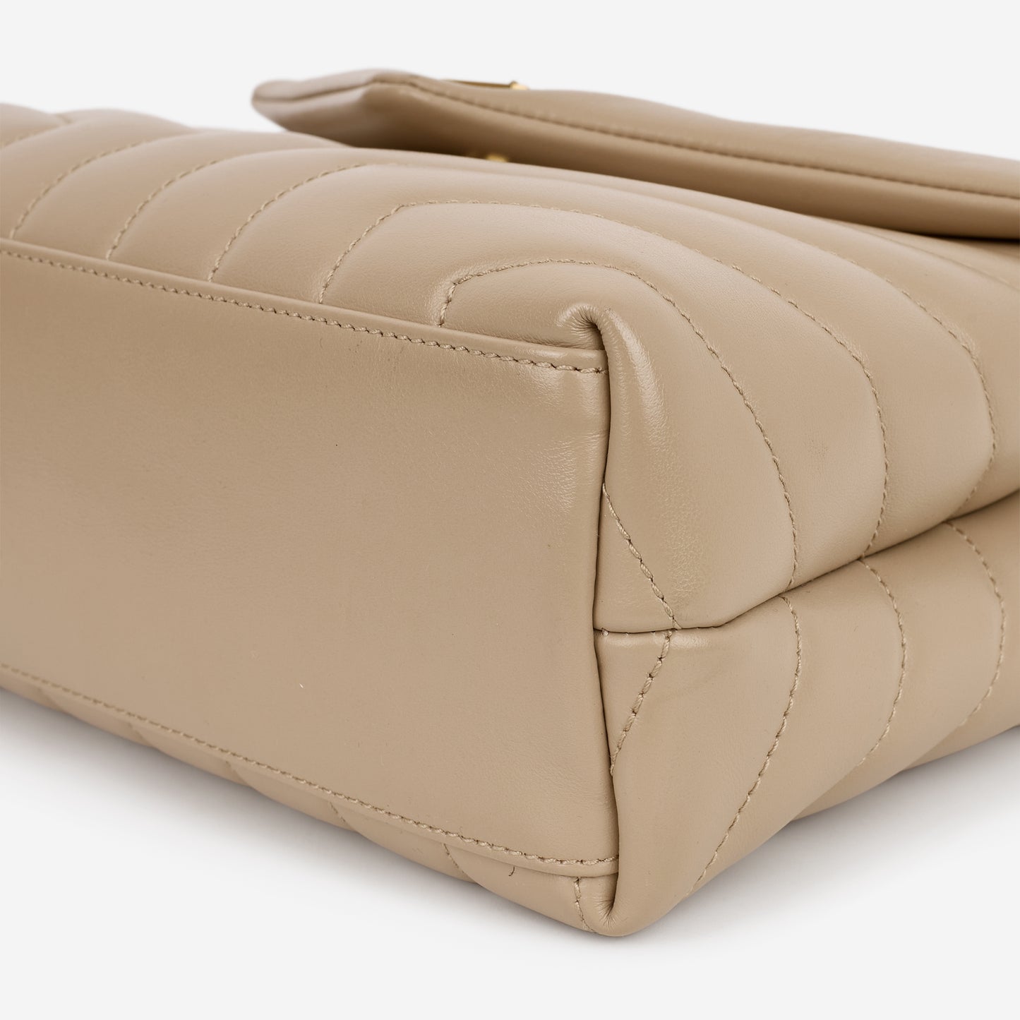 Saint Laurent Small Loulou - Beige Calfskin | Gold Hardware - Bagista
