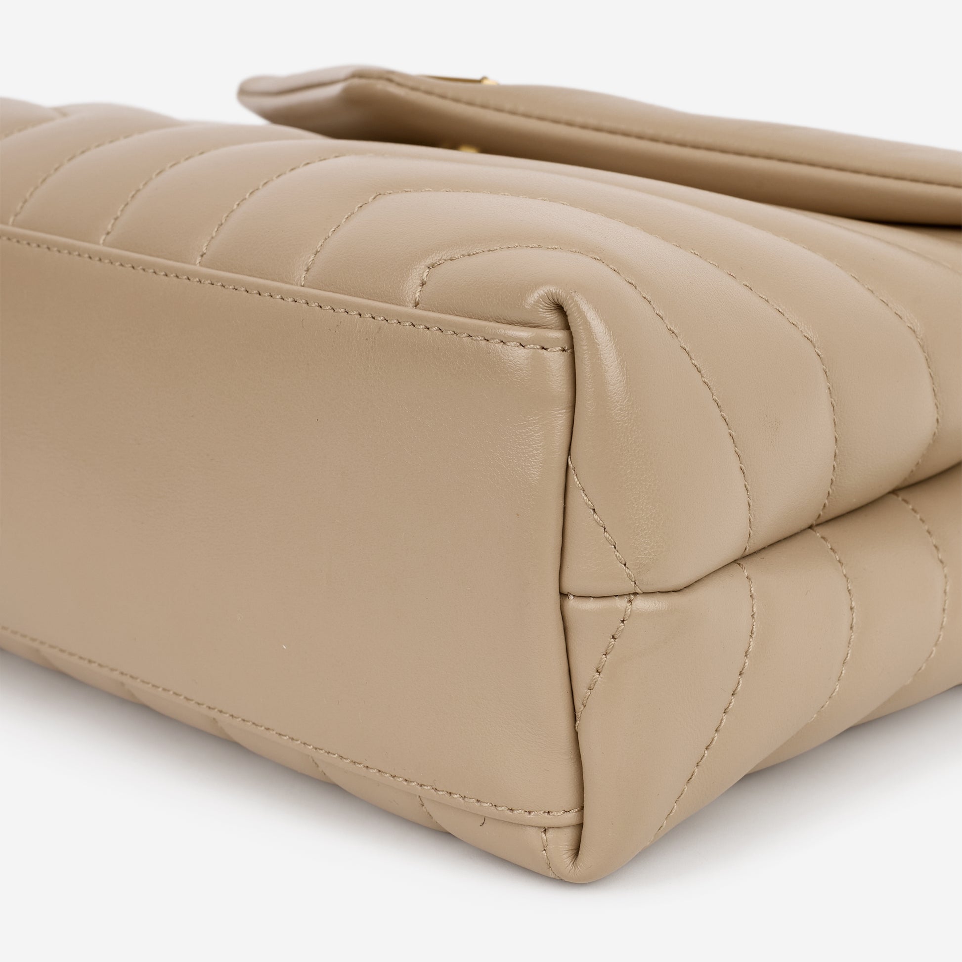 Saint Laurent Small Loulou - Beige Calfskin | Gold Hardware - Bagista