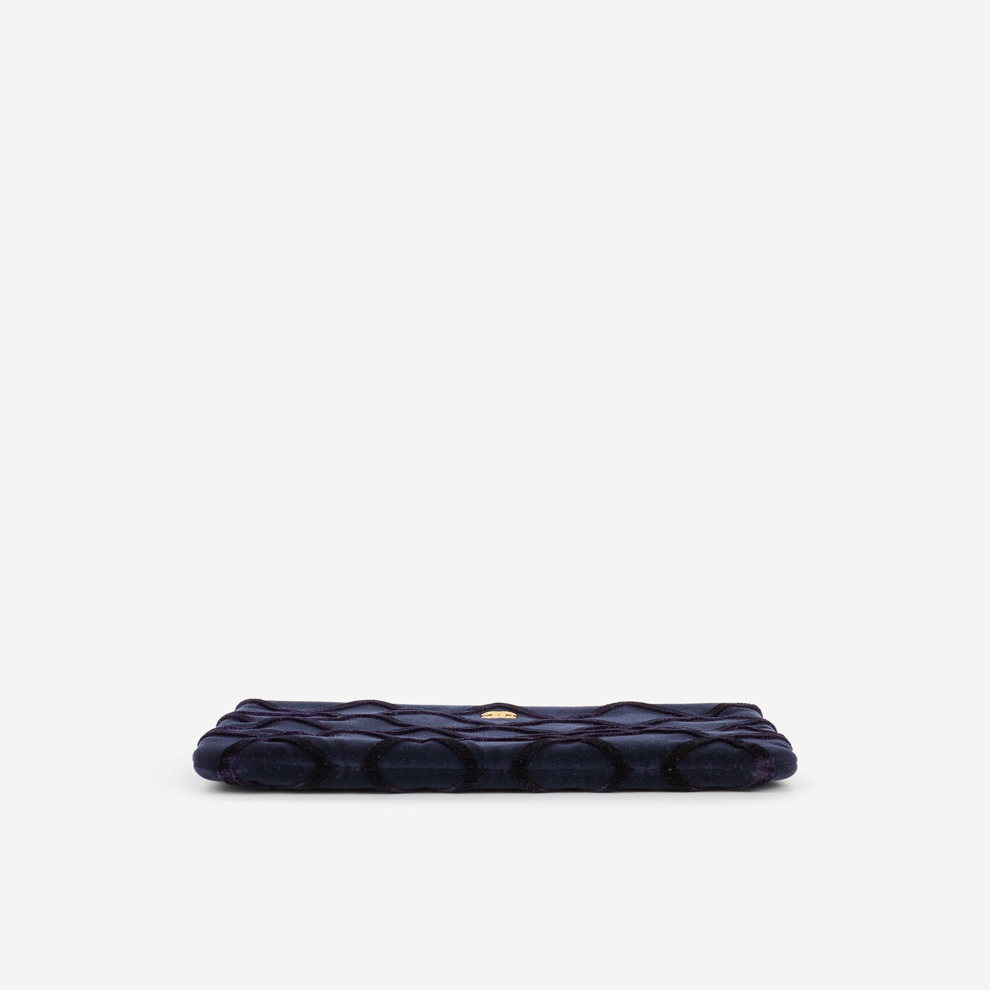 Chanel Medium O Case - Navy Black Quilted Velvet | Gold-tone Hardware - Bagista