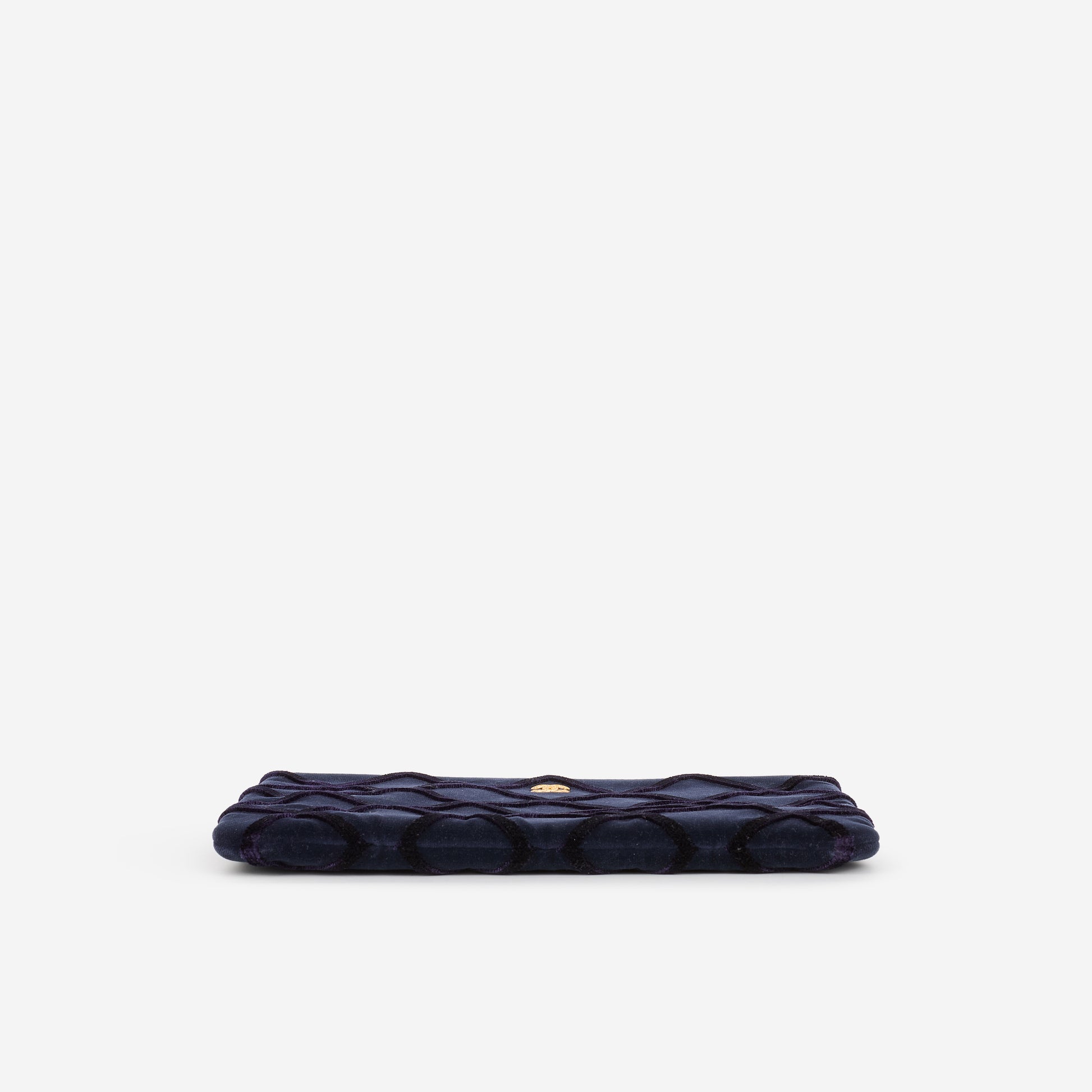Chanel Medium O Case - Navy Black Quilted Velvet | Gold-tone Hardware - Bagista