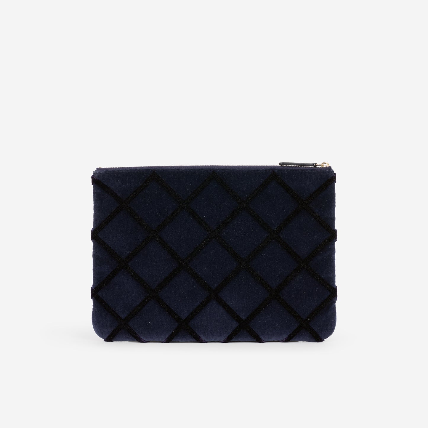 Chanel Medium O Case - Navy Black Quilted Velvet | Gold-tone Hardware - Bagista