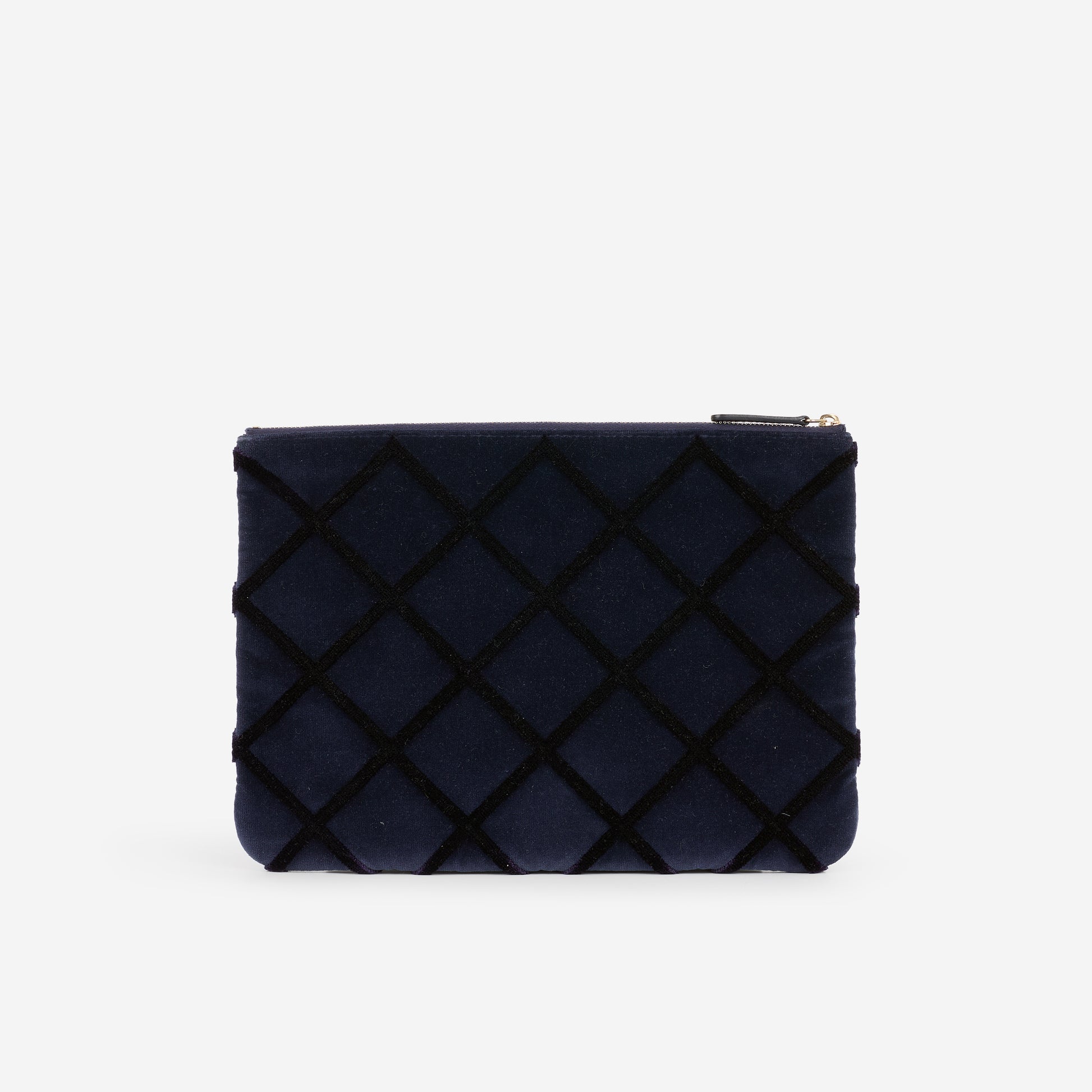 Chanel Medium O Case - Navy Black Quilted Velvet | Gold-tone Hardware - Bagista