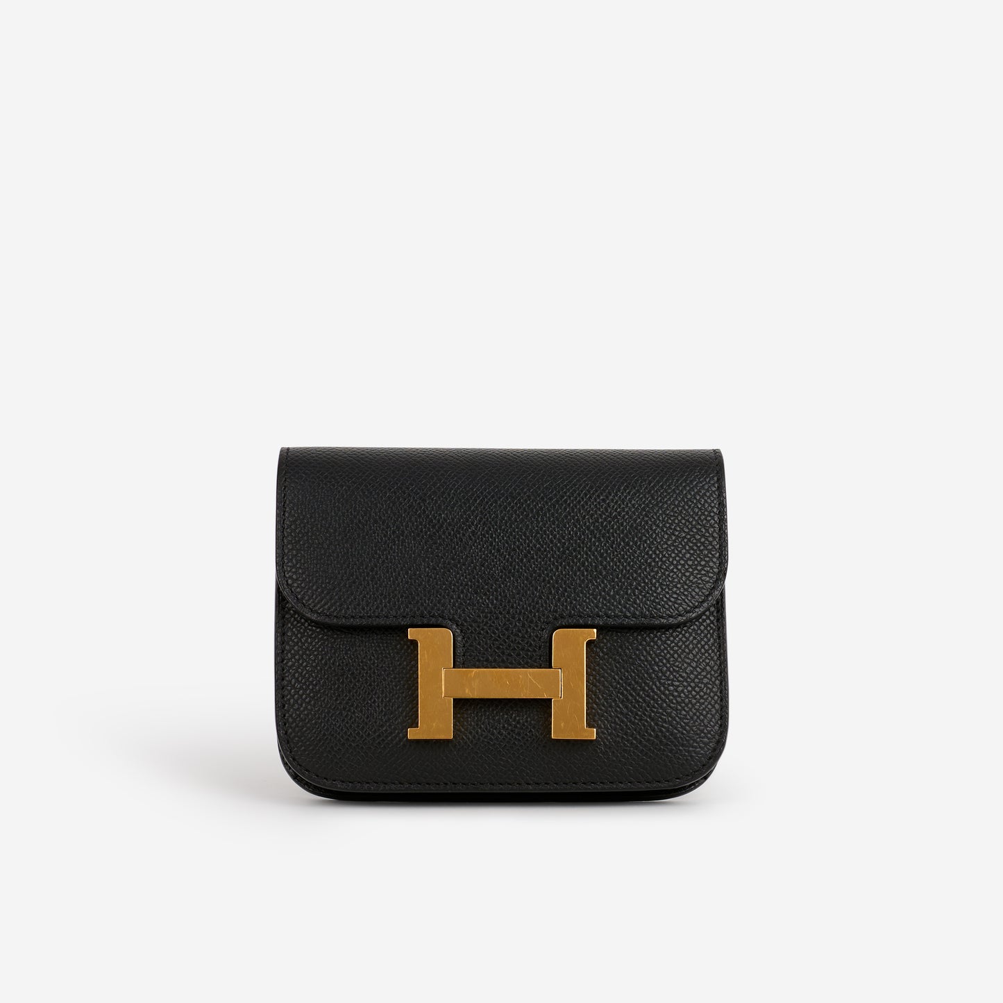 Hermès Constance Slim Wallet - Noir Epsom | Gold Hardware - Bagista