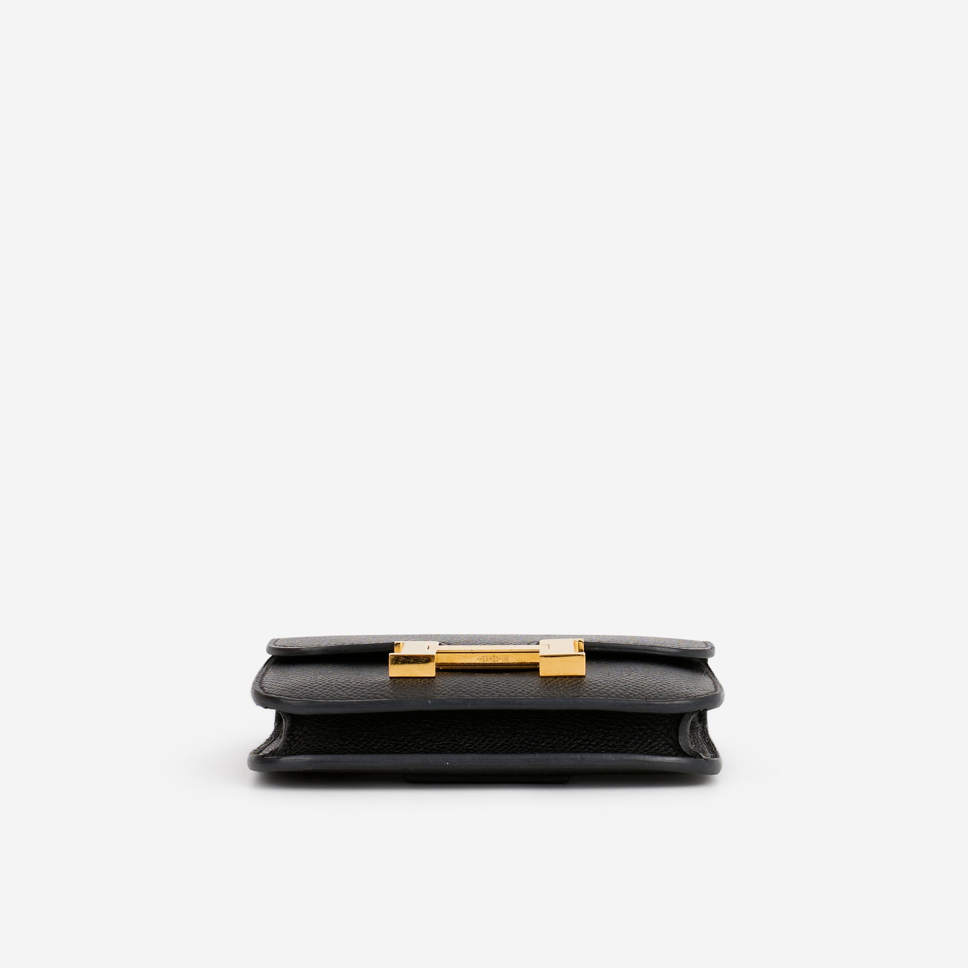 Hermès Constance Slim Wallet - Noir Epsom | Gold Hardware - Bagista