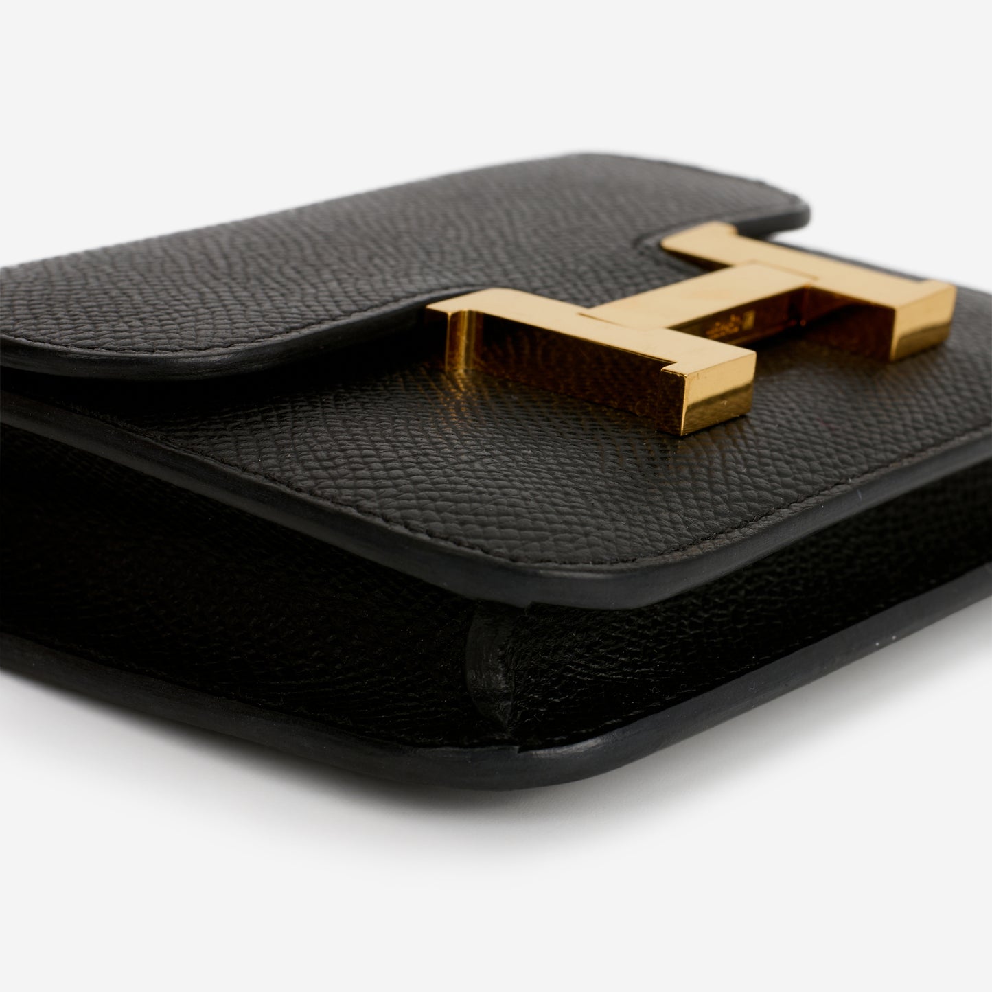 Hermès Constance Slim Wallet - Noir Epsom | Gold Hardware - Bagista