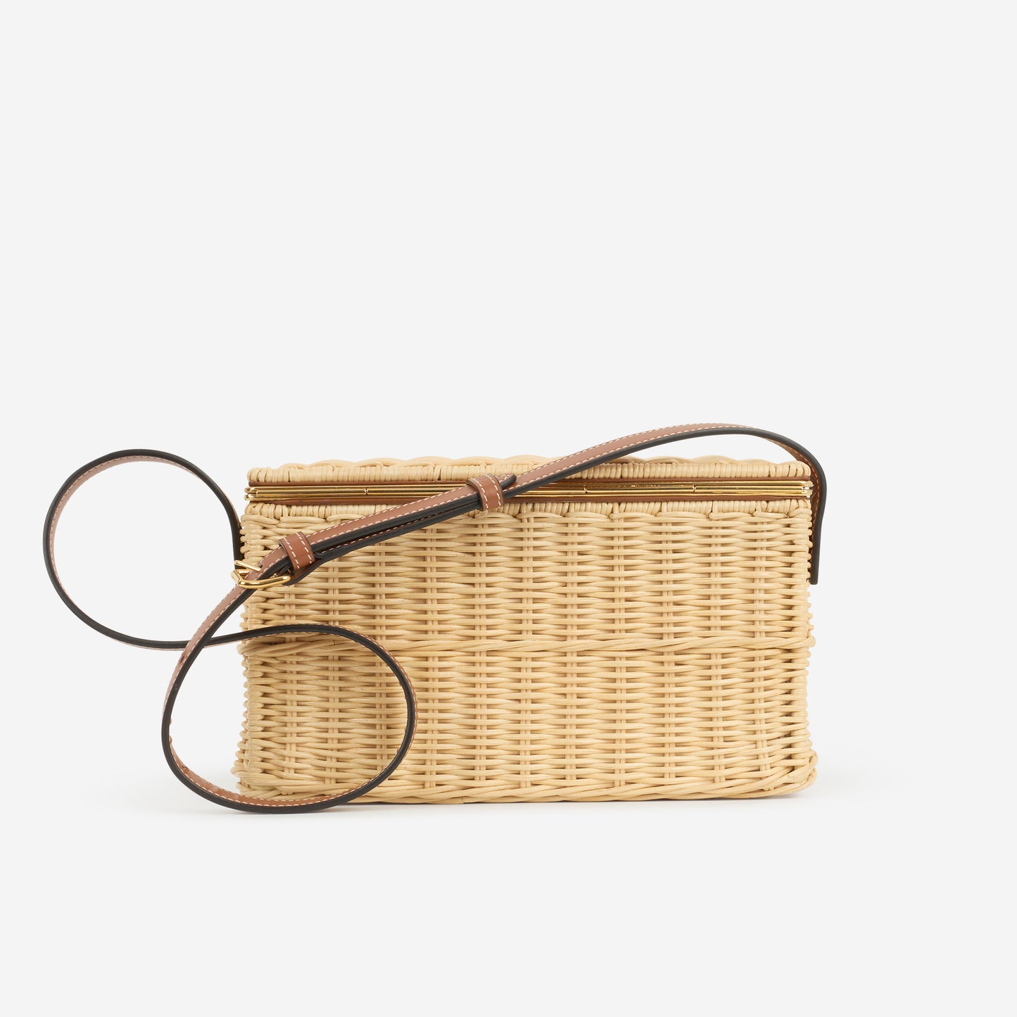 Celine Claude Shoulder Bag - Wicker / Tan Calfskin | Gold Hardware - Bagista