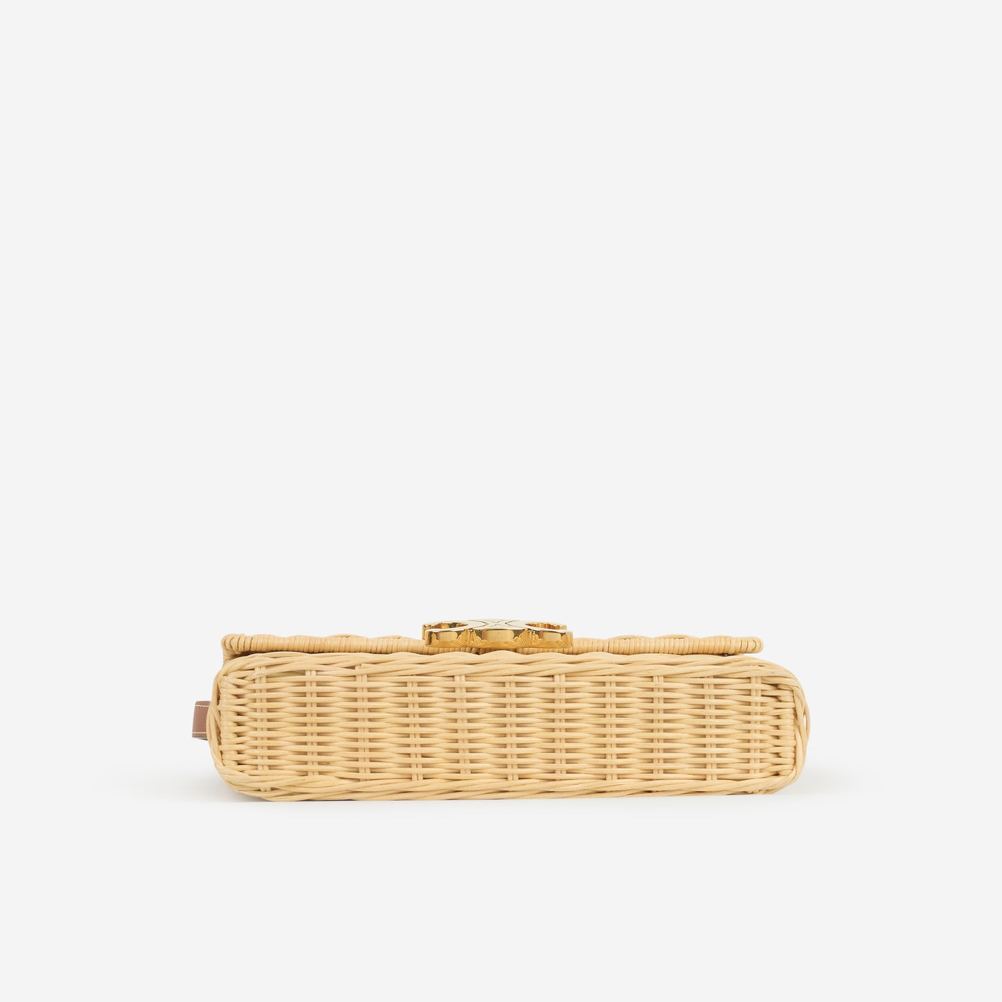 Celine Claude Shoulder Bag - Wicker / Tan Calfskin | Gold Hardware - Bagista