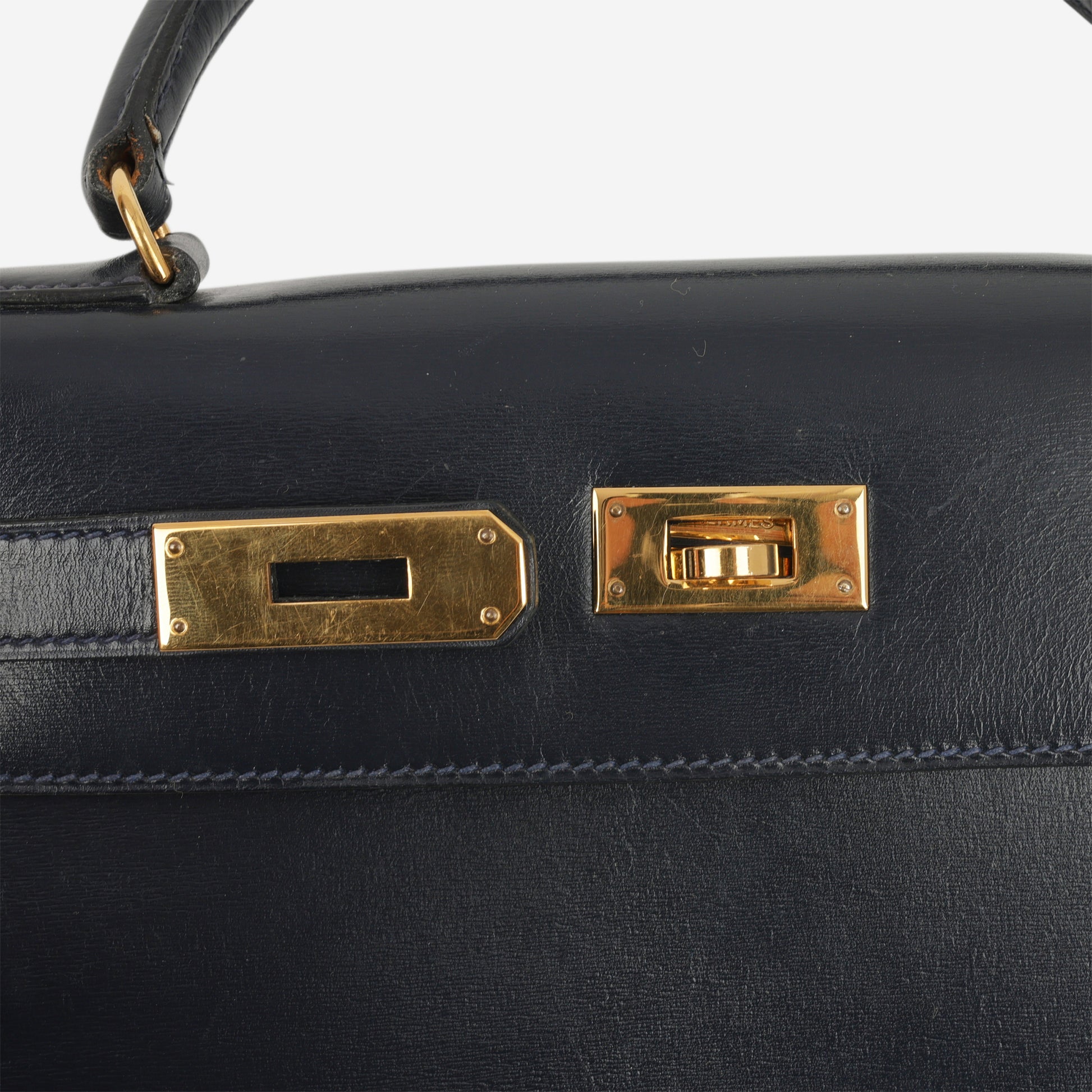 Hermès Vintage Kelly 28 - Bleu Marine Box Calf | Gold Hardware - Bagista