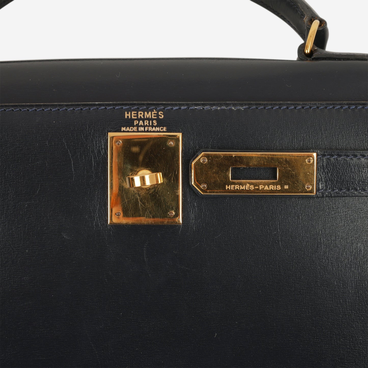 Hermès Vintage Kelly 28 - Bleu Marine Box Calf | Gold Hardware - Bagista