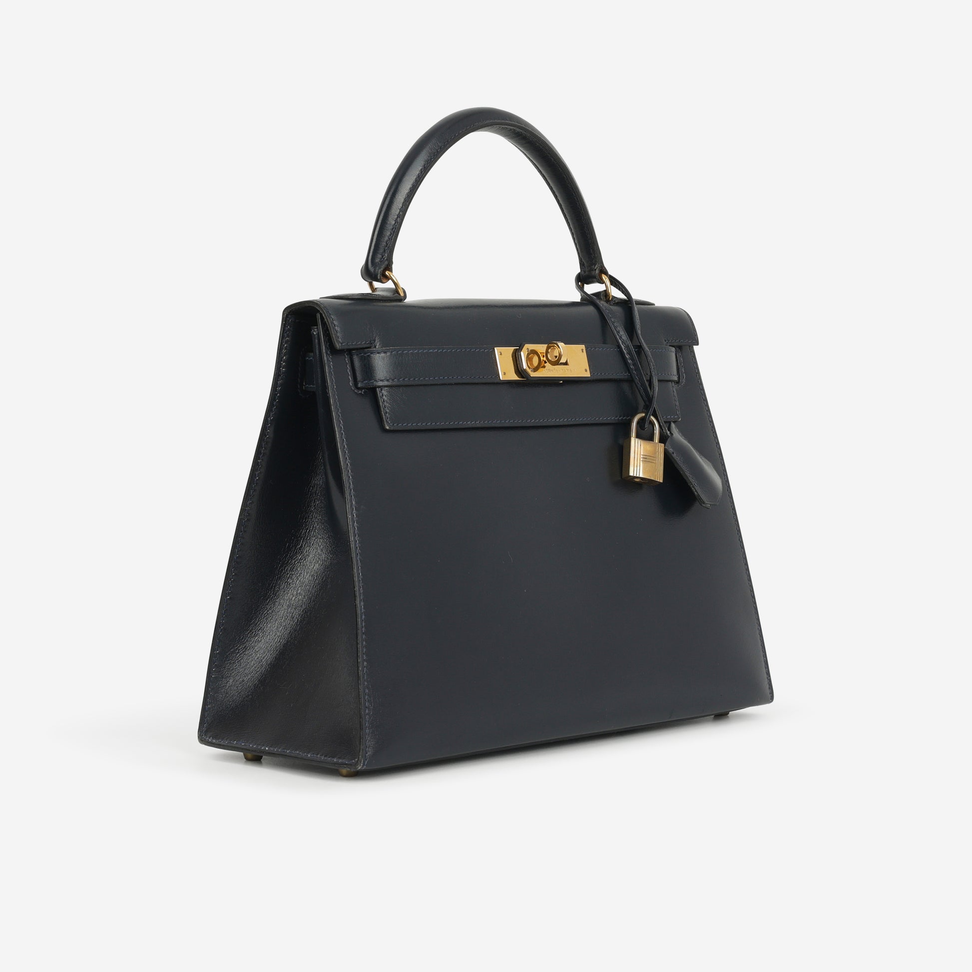 Hermès Vintage Kelly 28 - Bleu Marine Box Calf | Gold Hardware - Bagista