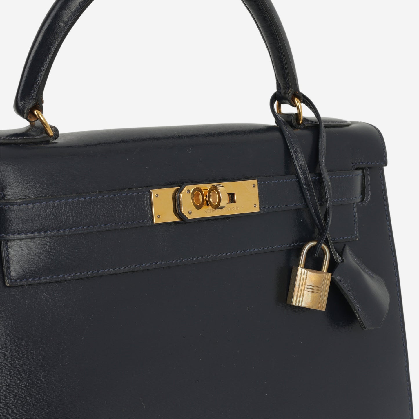 Hermès Vintage Kelly 28 - Bleu Marine Box Calf | Gold Hardware - Bagista