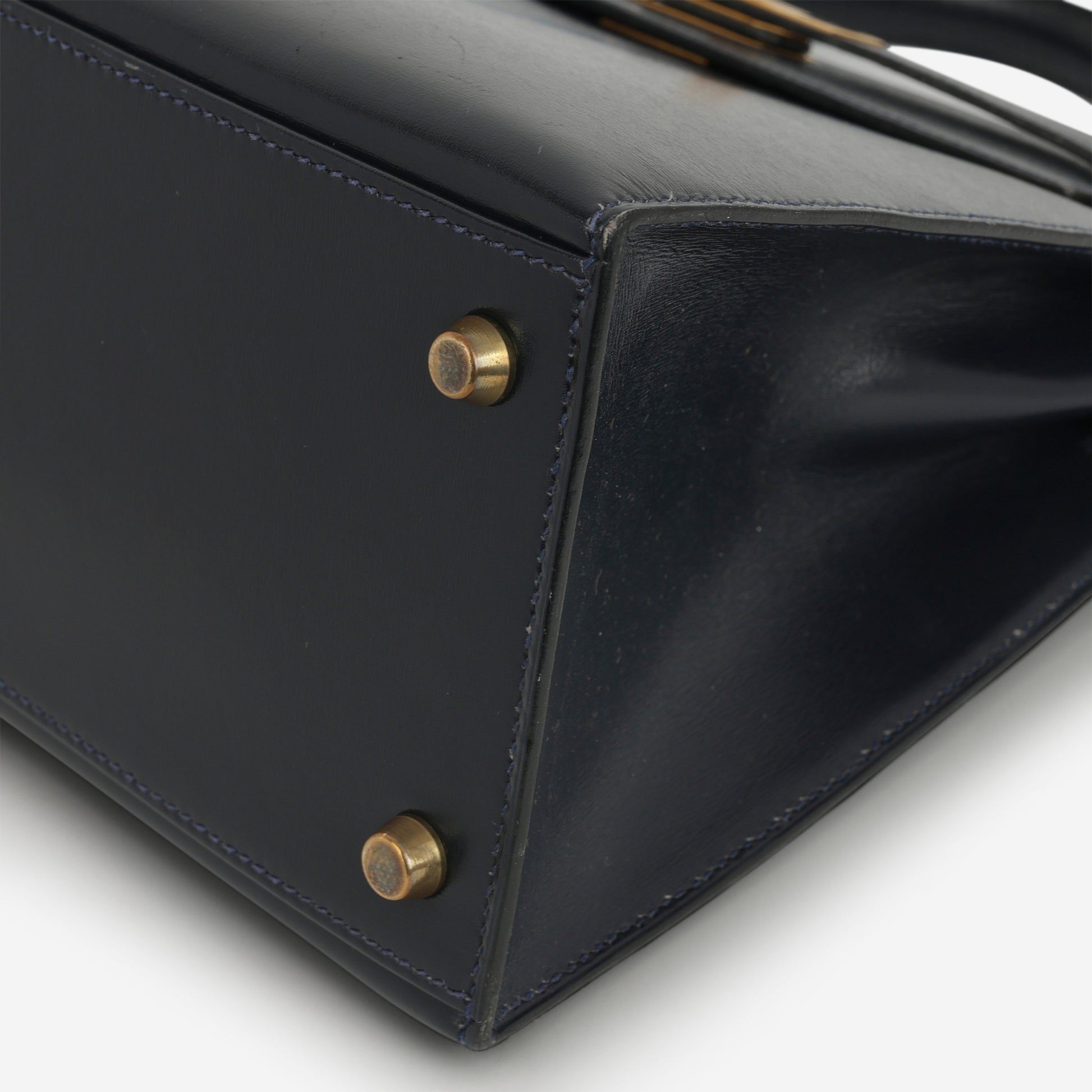 Hermès Vintage Kelly 28 - Bleu Marine Box Calf | Gold Hardware - Bagista