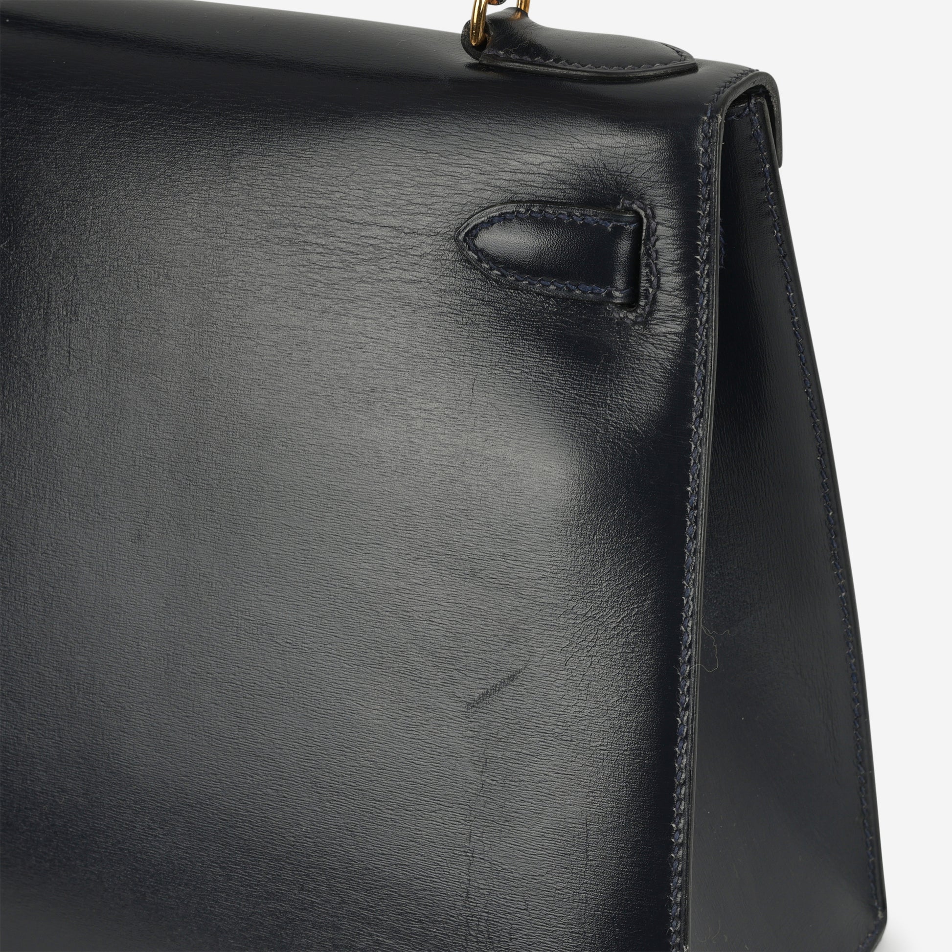 Hermès Vintage Kelly 28 - Bleu Marine Box Calf | Gold Hardware - Bagista