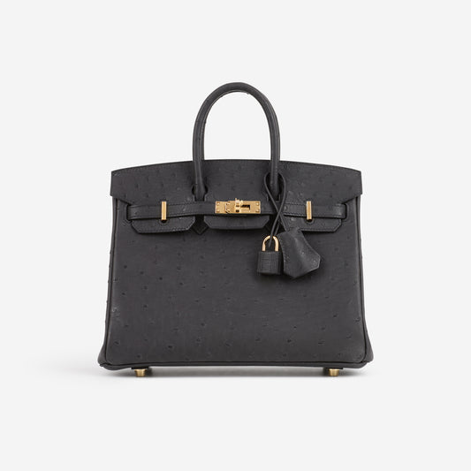 Hermès Birkin 25 - Black Ostrich | Gold Hardware