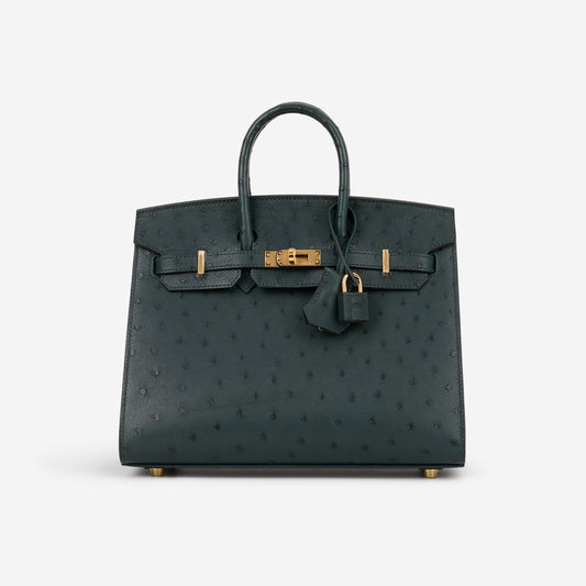 Hermès Birkin 25 - Vert Cypres Ostrich | Gold Hardware