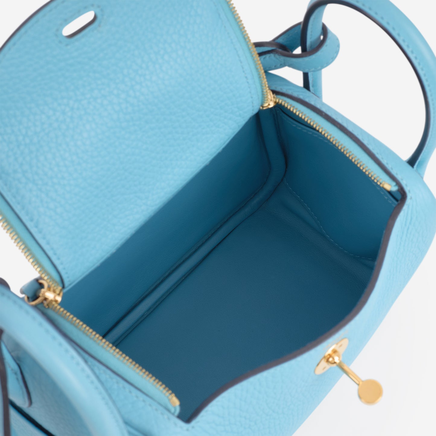 Hermès Mini Lindy - Bleu Du Nord Clemence | Gold Hardware - Bagista