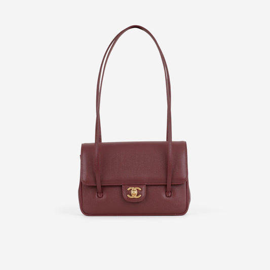 Chanel SS26 Small Preppy Coco Flap - Maroon Caviar | Gold Hardware