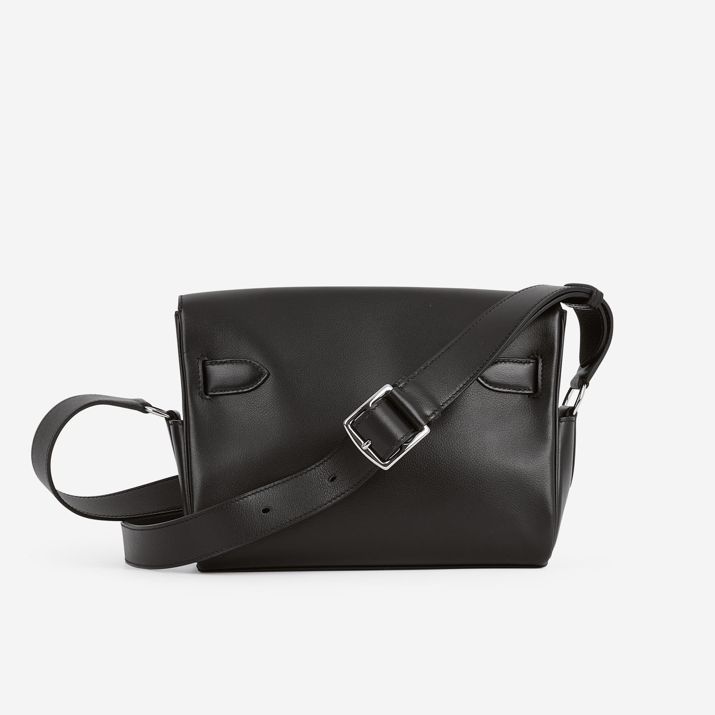 Hermès Kelly Messenger PM - Black Evergrain | Palladium Hardware - Bagista